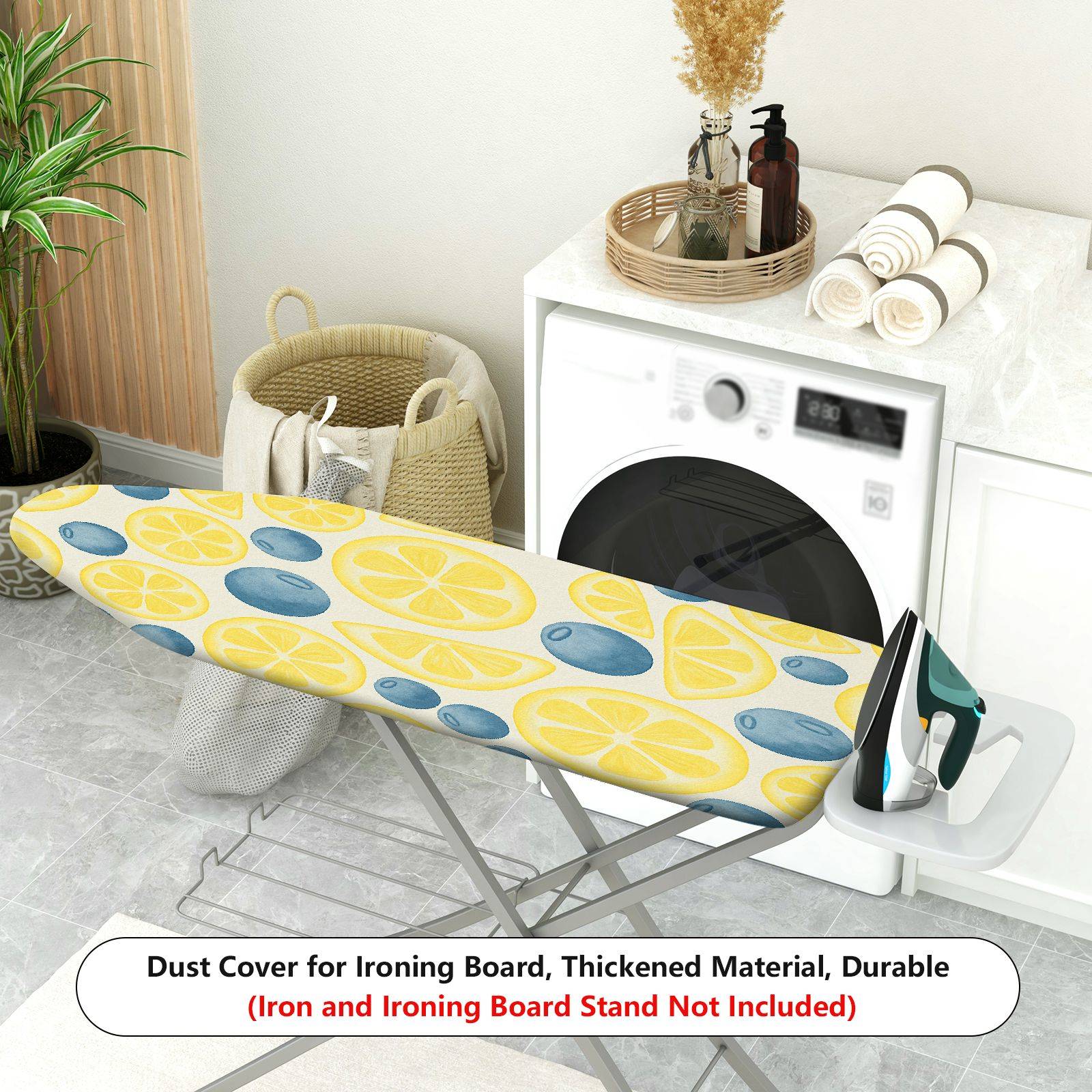 1-Piece Fruit Pattern Lemon Blueberry  Ironing Board Cover, Universal Size, Without Board