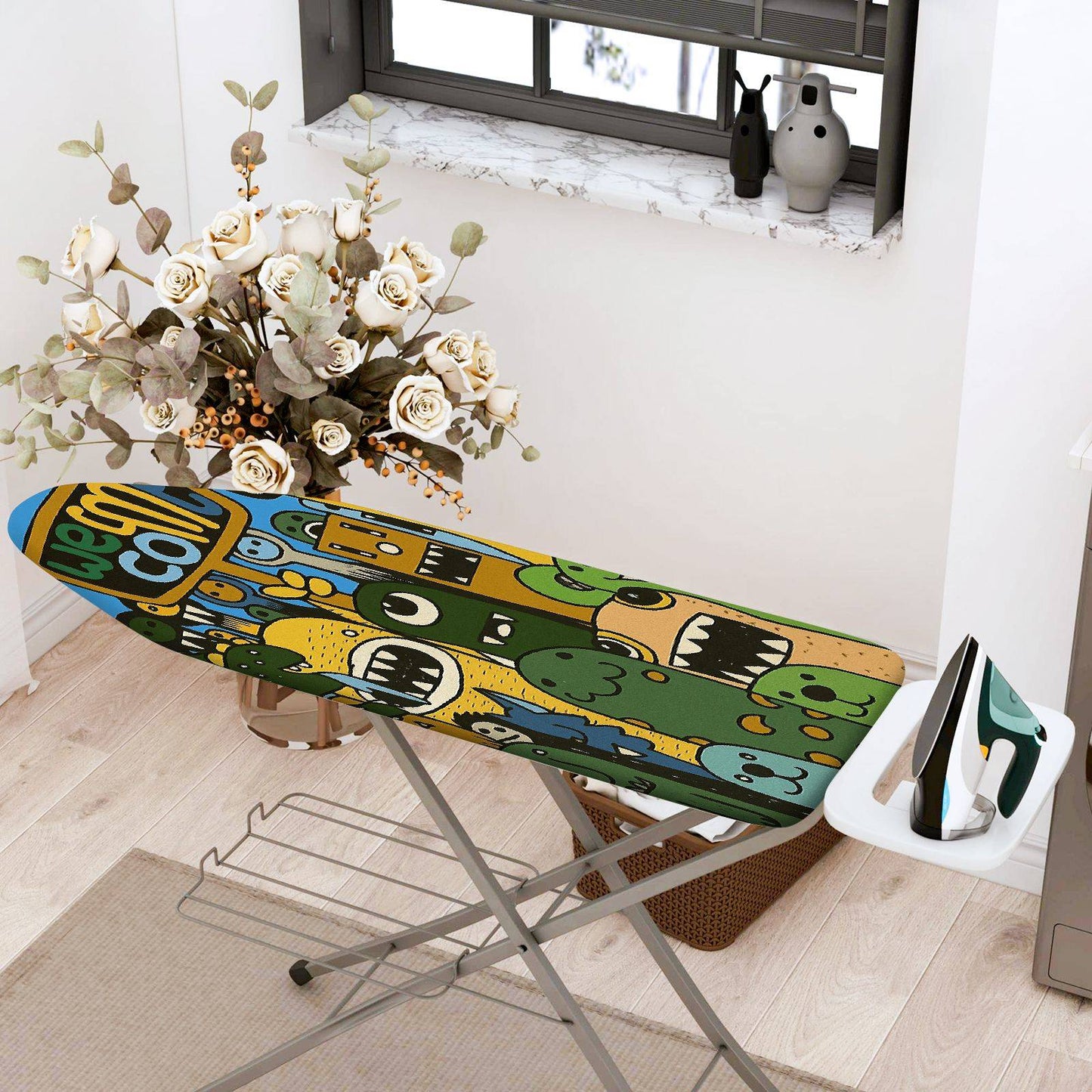 1-Piece Fun Bright  Ironing Board Cover, Universal Size, Without Board