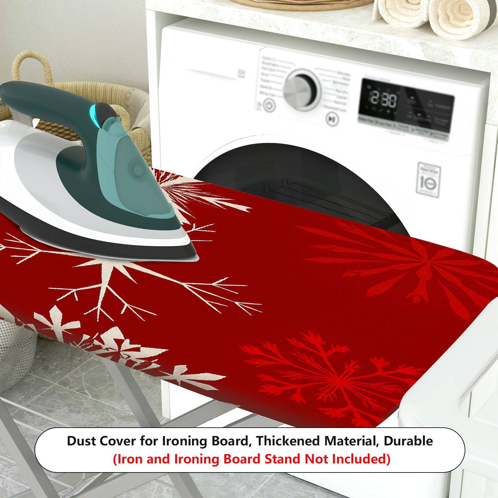 1-Piece Christmas Snowflake Red  Ironing Board Cover, Universal Size, Without Board