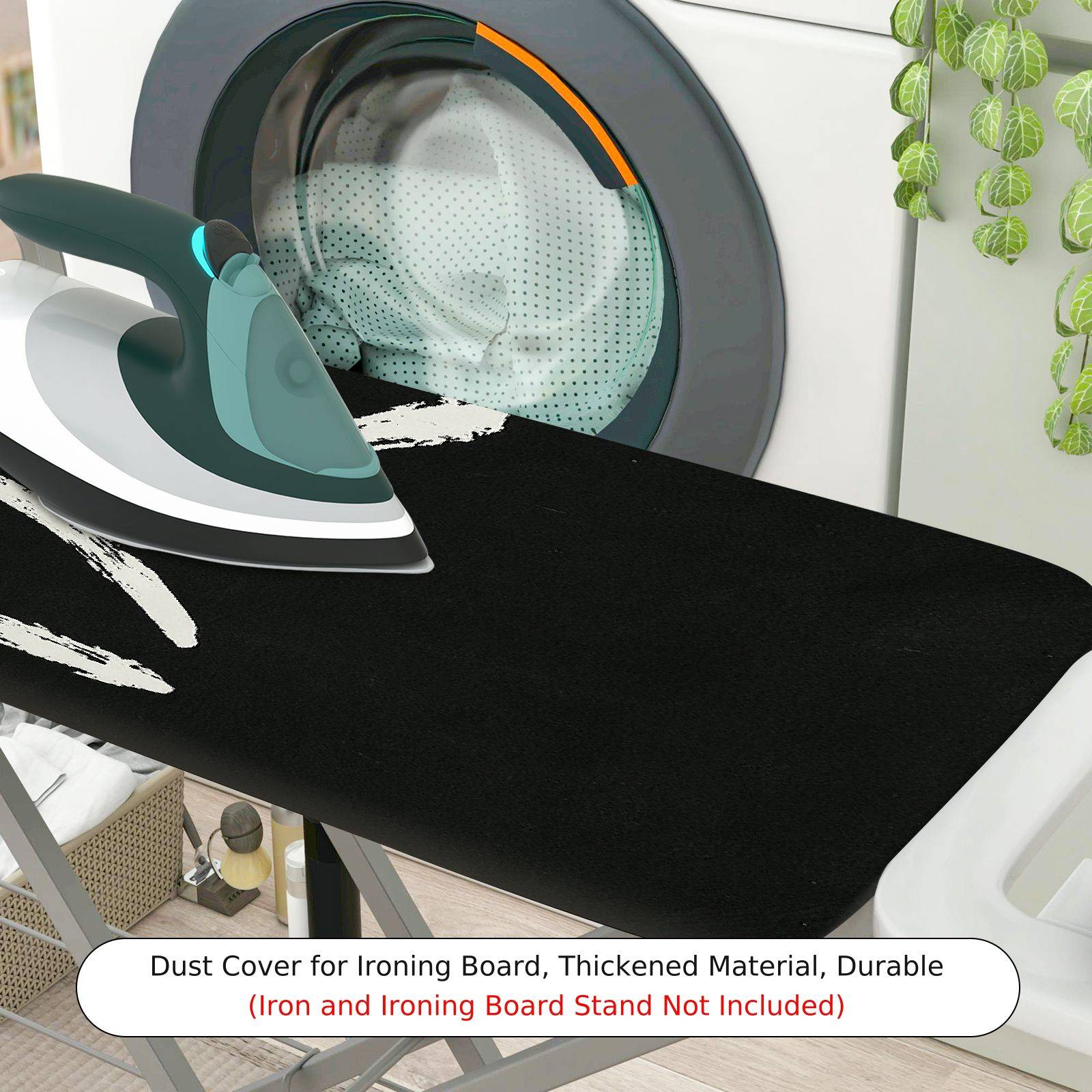 1-Piece Abstract Black White Strokes  Ironing Board Cover, Universal Size, Without Board