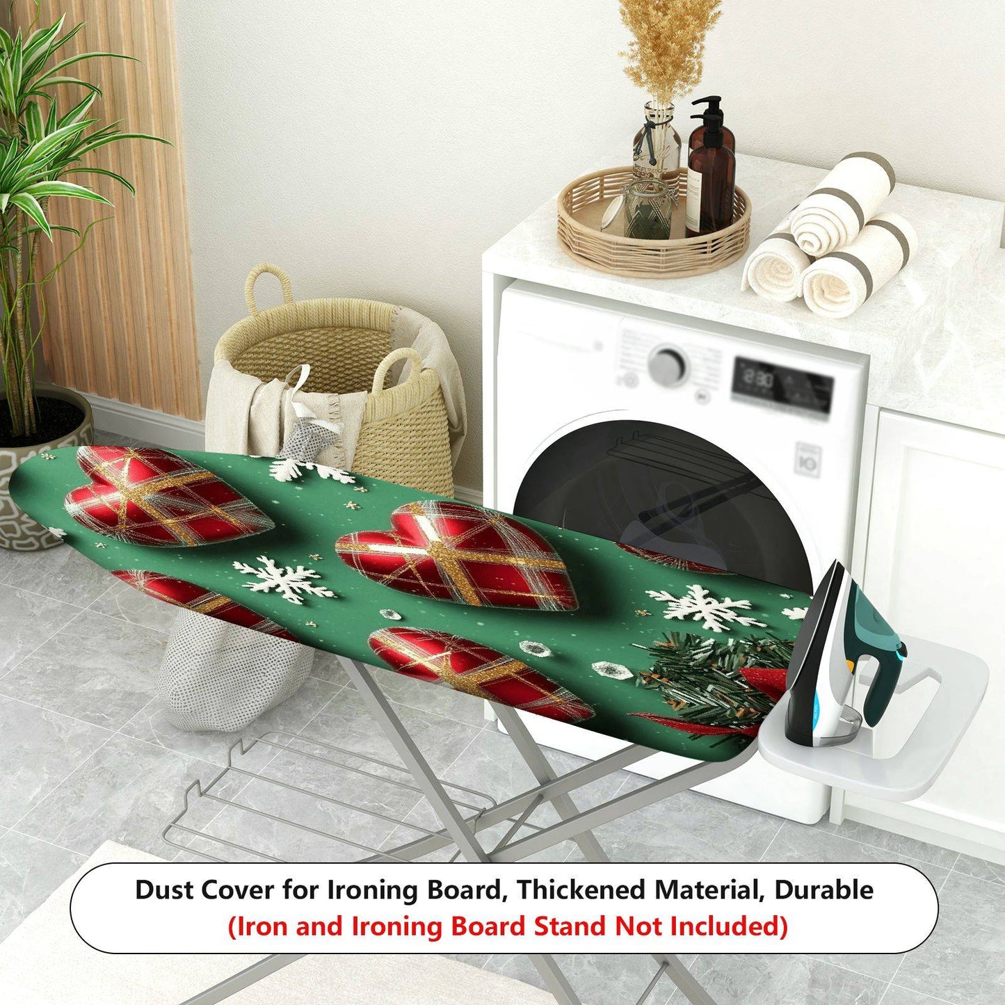1-Piece Heart Snowflake Christmas  Ironing Board Cover, Universal Size, Without Board