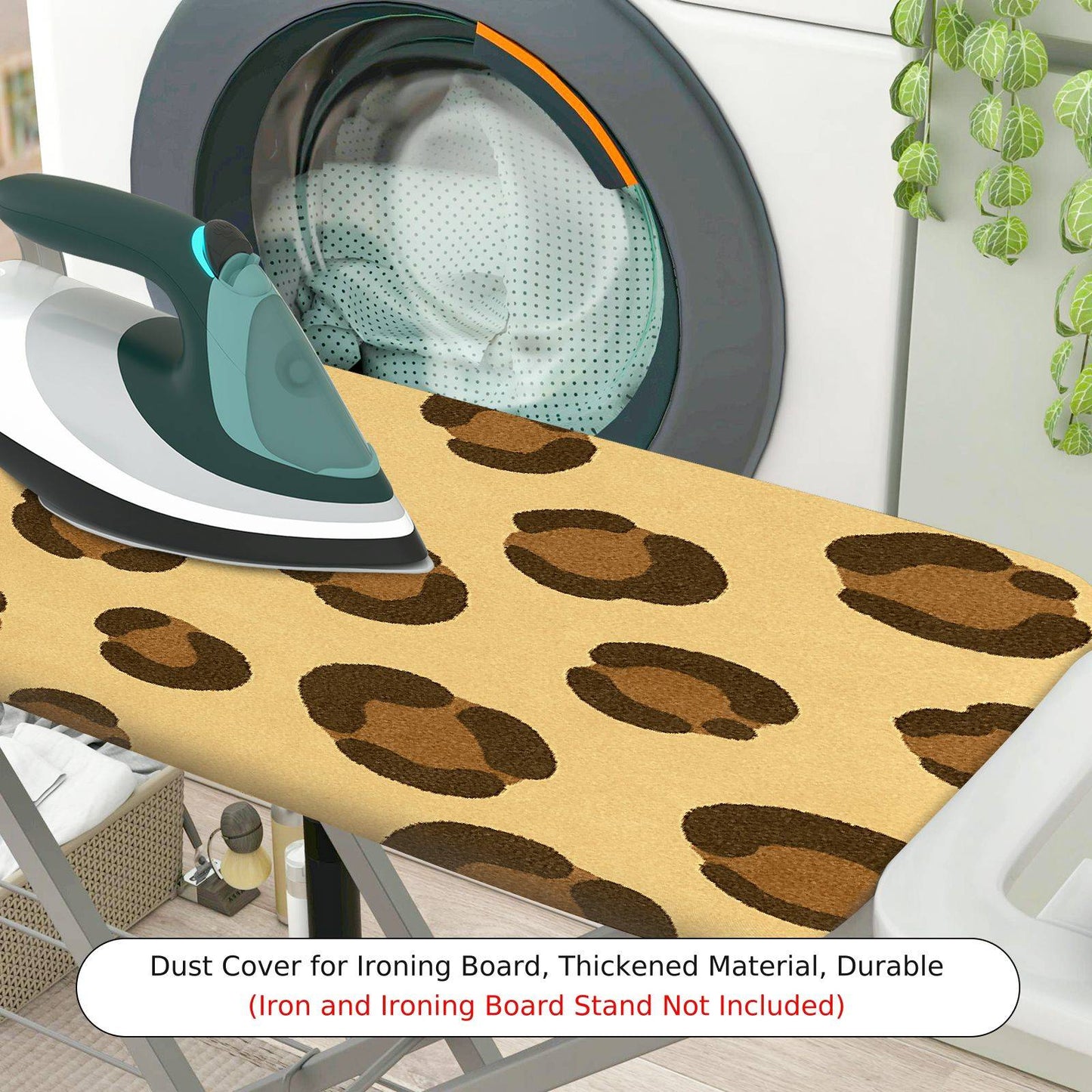 1-Piece Leopard Print Beige Brown  Ironing Board Cover, Universal Size, Without Board