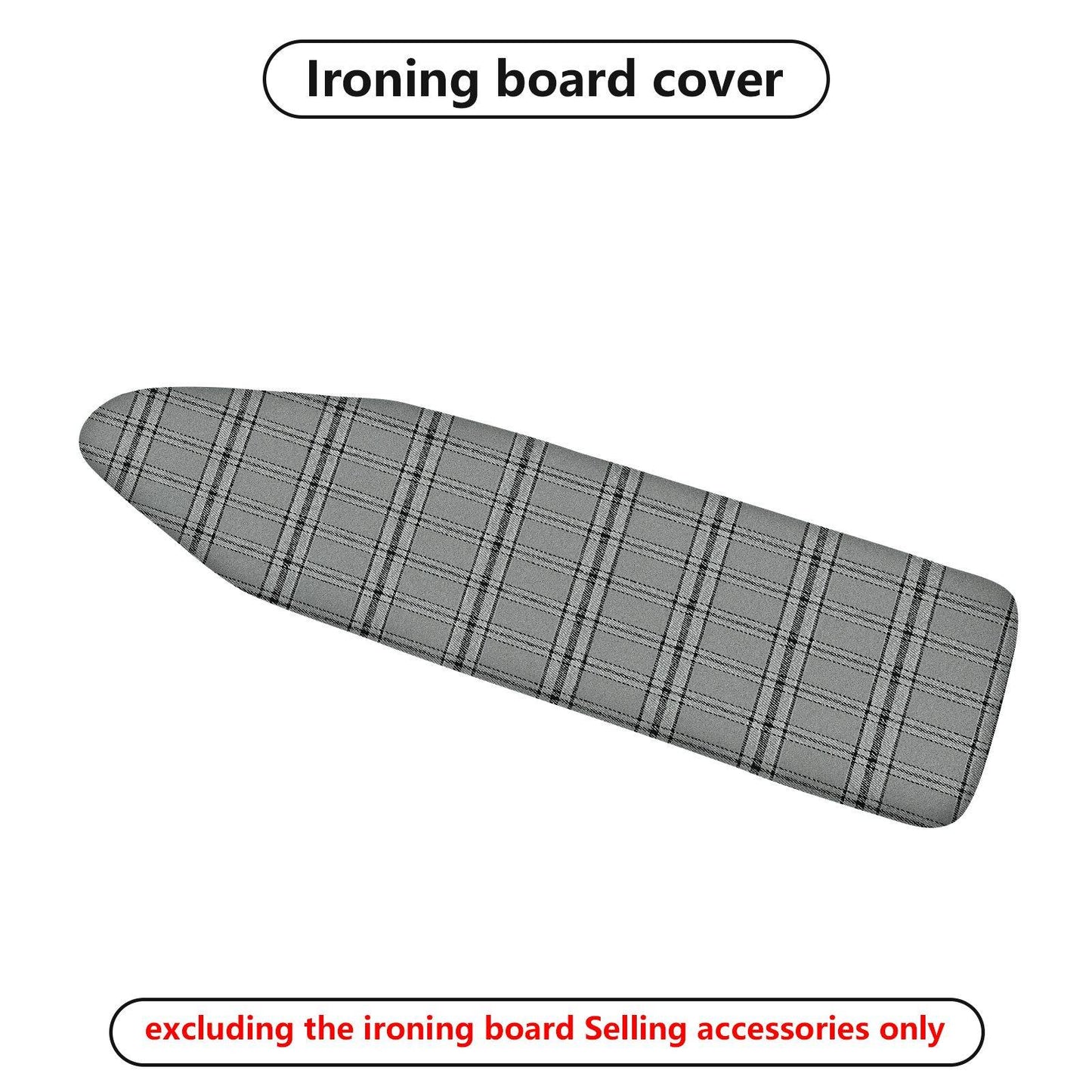 1-Piece Plaid Pattern Grey Classic  Ironing Board Cover, Universal Size, Without Board
