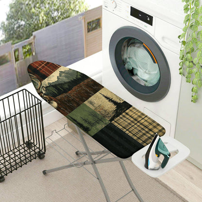 1-Piece Forest Deer Plaid  Ironing Board Cover, Universal Size, Without Board