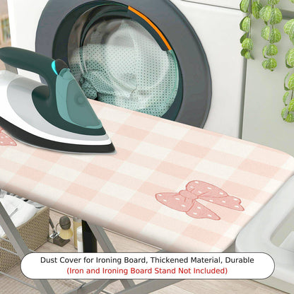1-Piece Plaid Pink Bow  Ironing Board Cover, Universal Size, Without Board