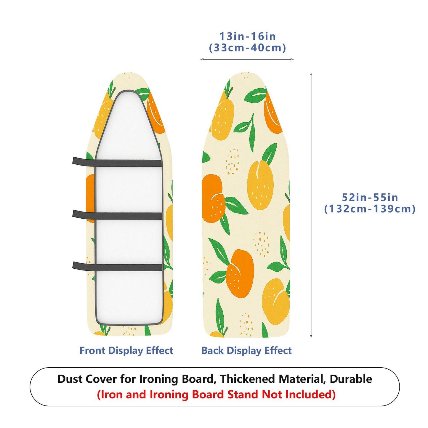 1-Piece Fruit Pattern Orange Leaf Print  Ironing Board Cover, Universal Size, Without Board