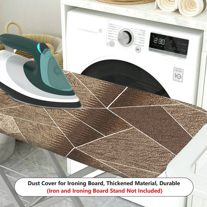 1-Piece Abstract Brown Geometric Pattern  Ironing Board Cover, Universal Size, Without Board