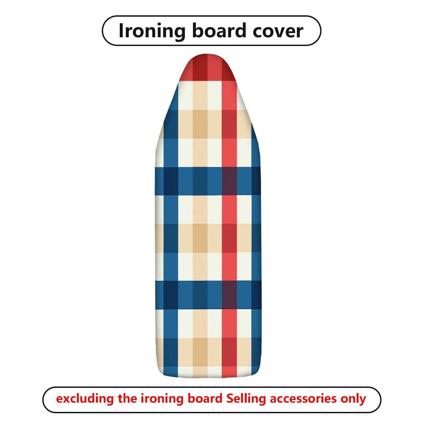 1-Piece Plaid Checkered Colorful  Ironing Board Cover, Universal Size, Without Board