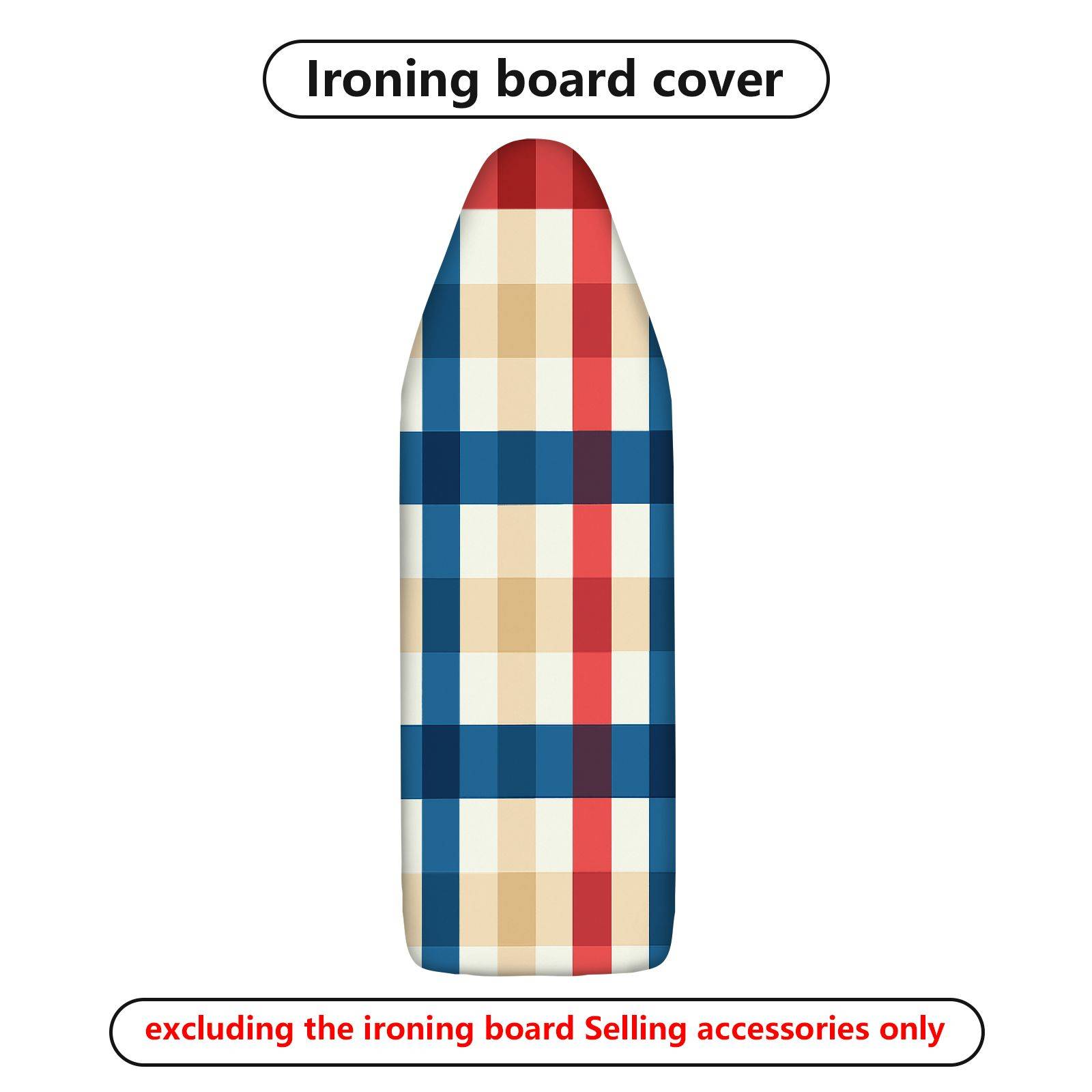 1-Piece Plaid Checkered Colorful  Ironing Board Cover, Universal Size, Without Board
