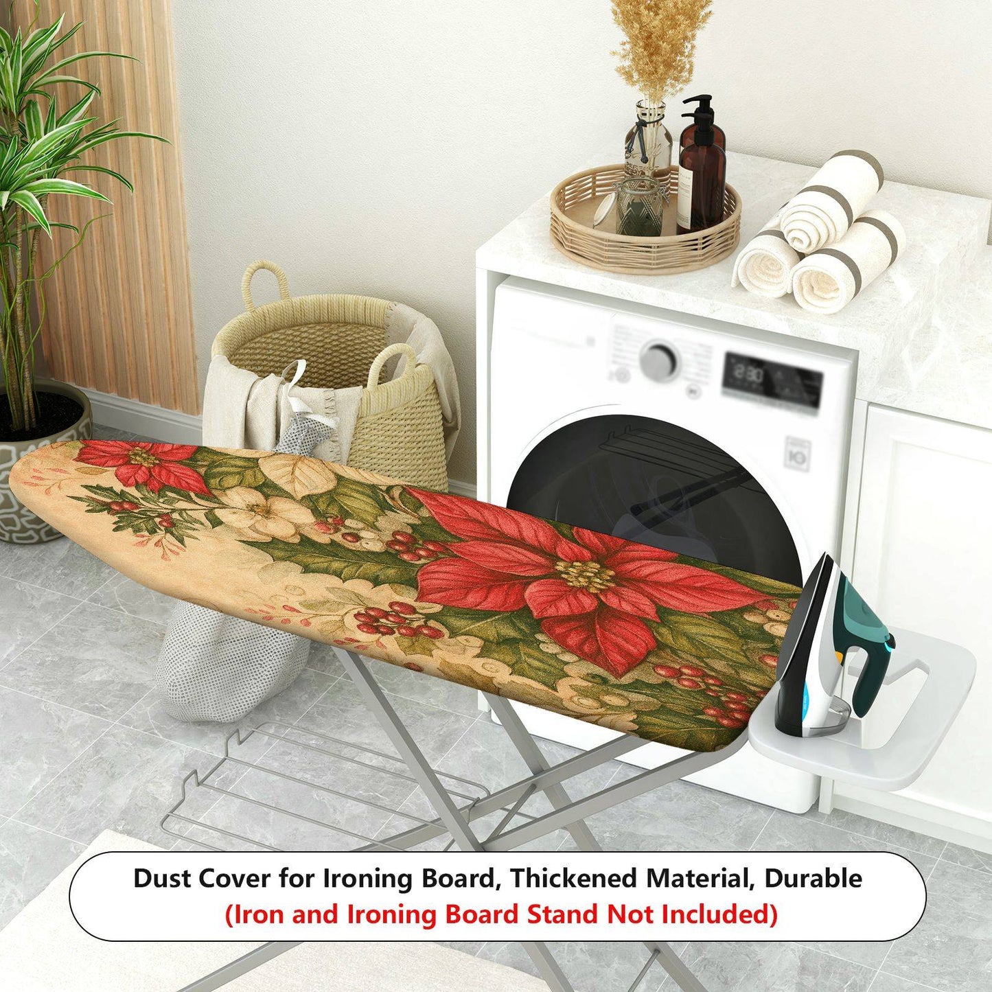 1-Piece Christmas Floral Festive  Ironing Board Cover, Universal Size, Without Board