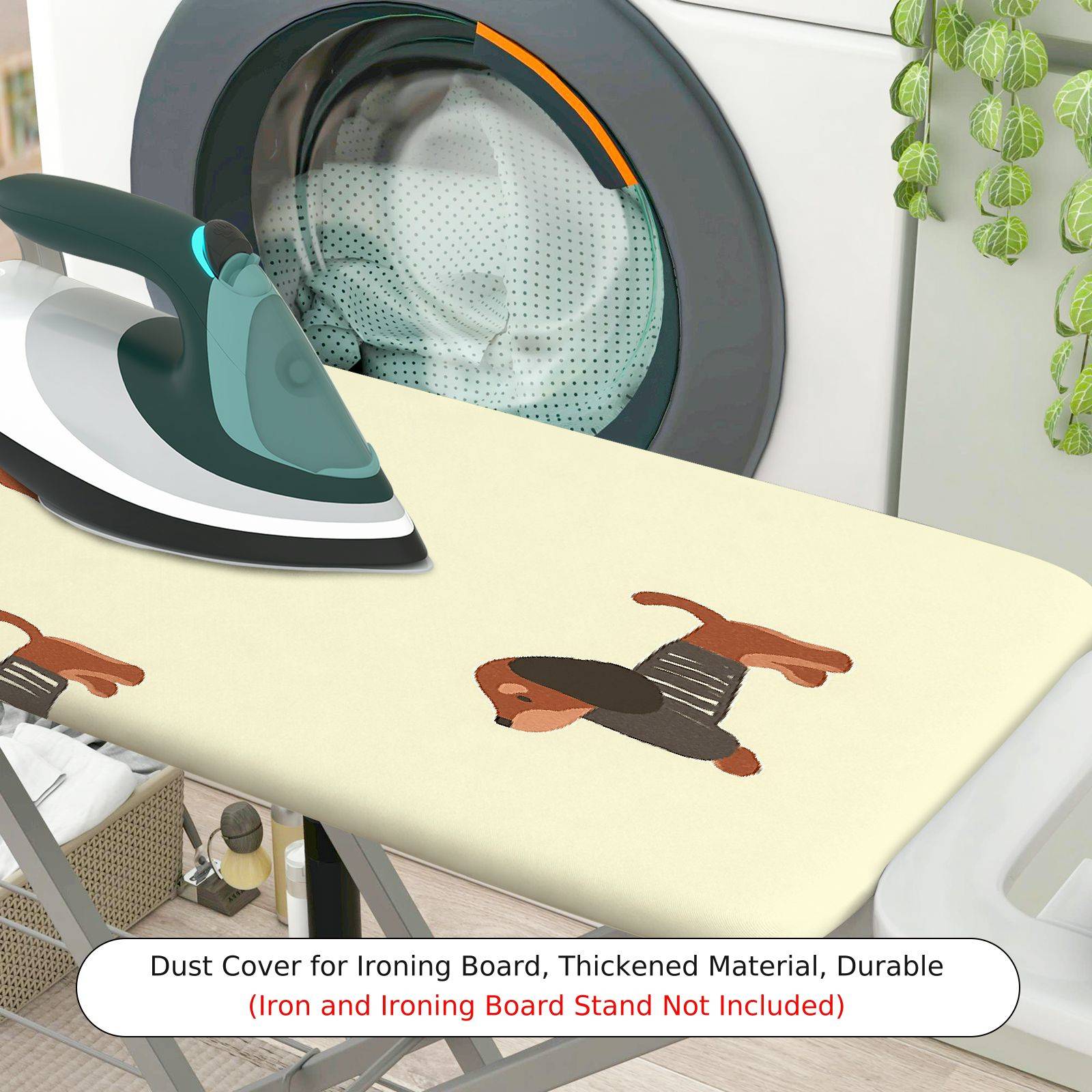 1-Piece Animal Pattern Beige  Ironing Board Cover, Universal Size, Without Board