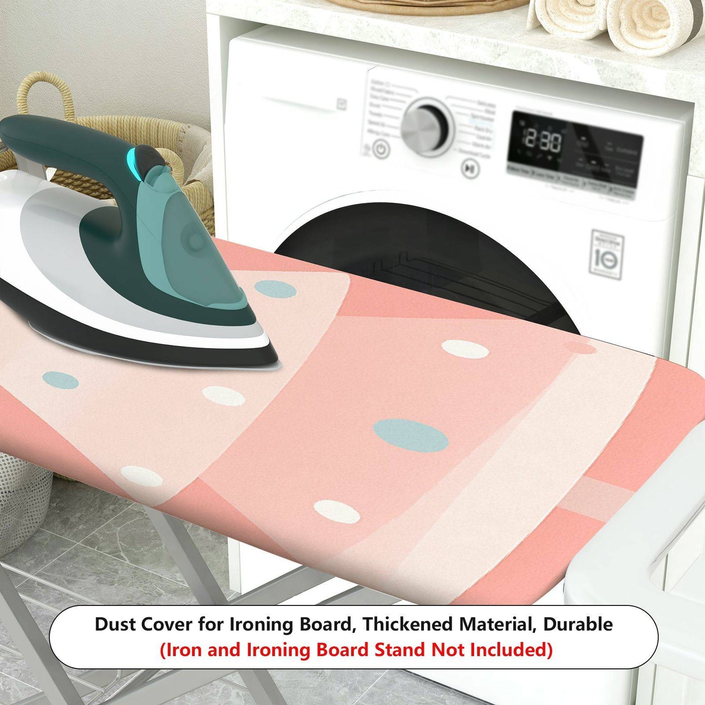 1-Piece Christmas Tree Pink Polka Dots  Ironing Board Cover, Universal Size, Without Board