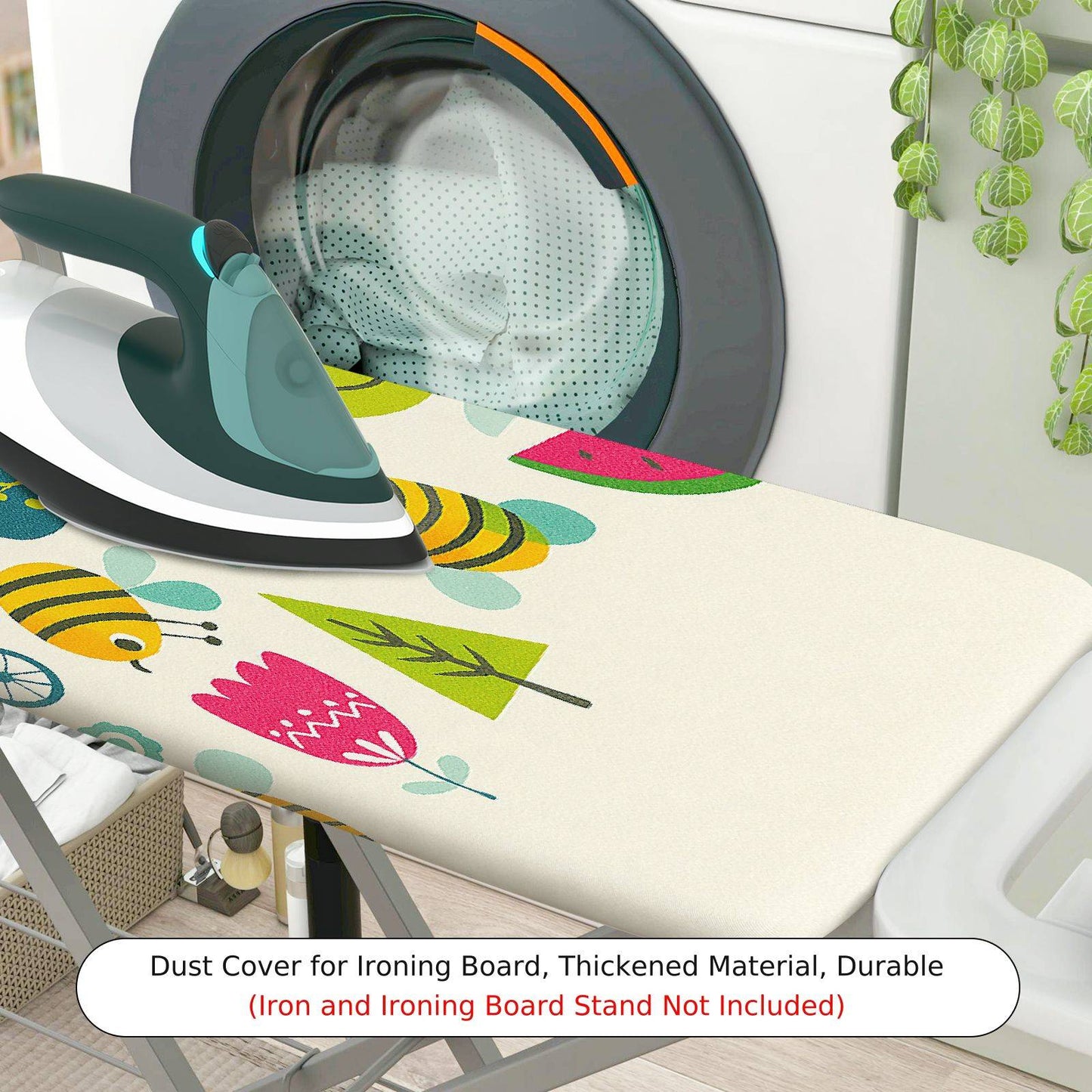 1-Piece Bee Tree Fruit  Ironing Board Cover, Universal Size, Without Board