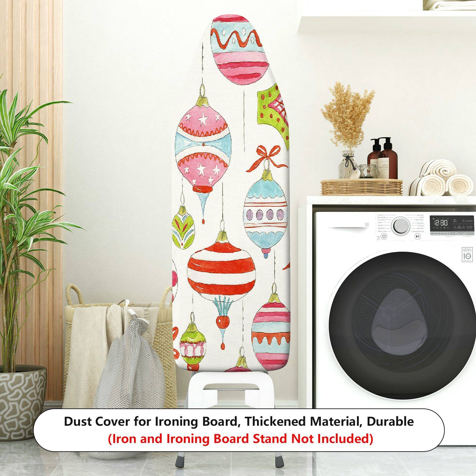 1-Piece Christmas Baubles Festive Ornament  Ironing Board Cover, Universal Size, Without Board