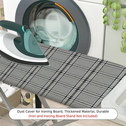 1-Piece Plaid Pattern Grey Classic  Ironing Board Cover, Universal Size, Without Board