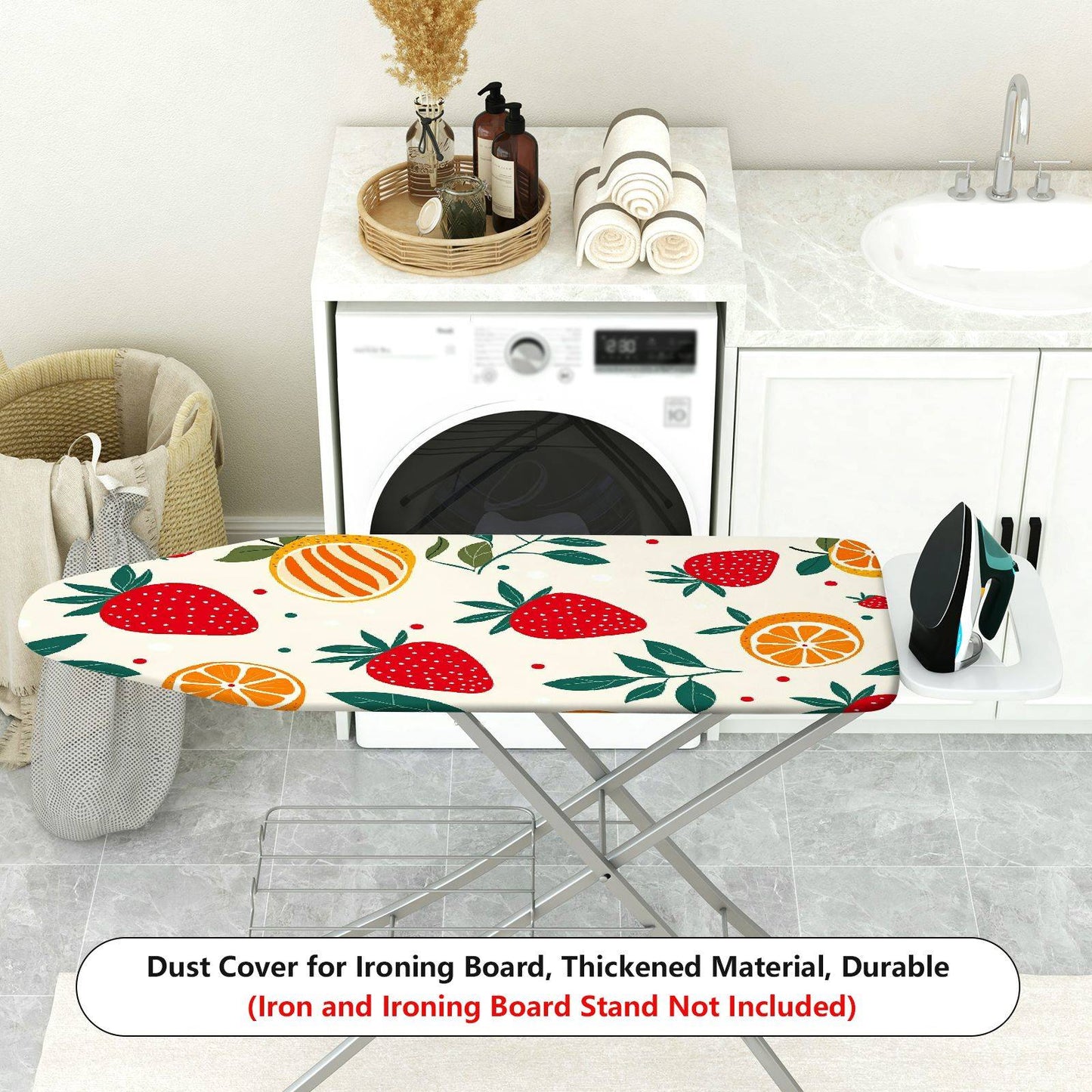 1-Piece Fruit Strawberry Orange Pattern  Ironing Board Cover, Universal Size, Without Board