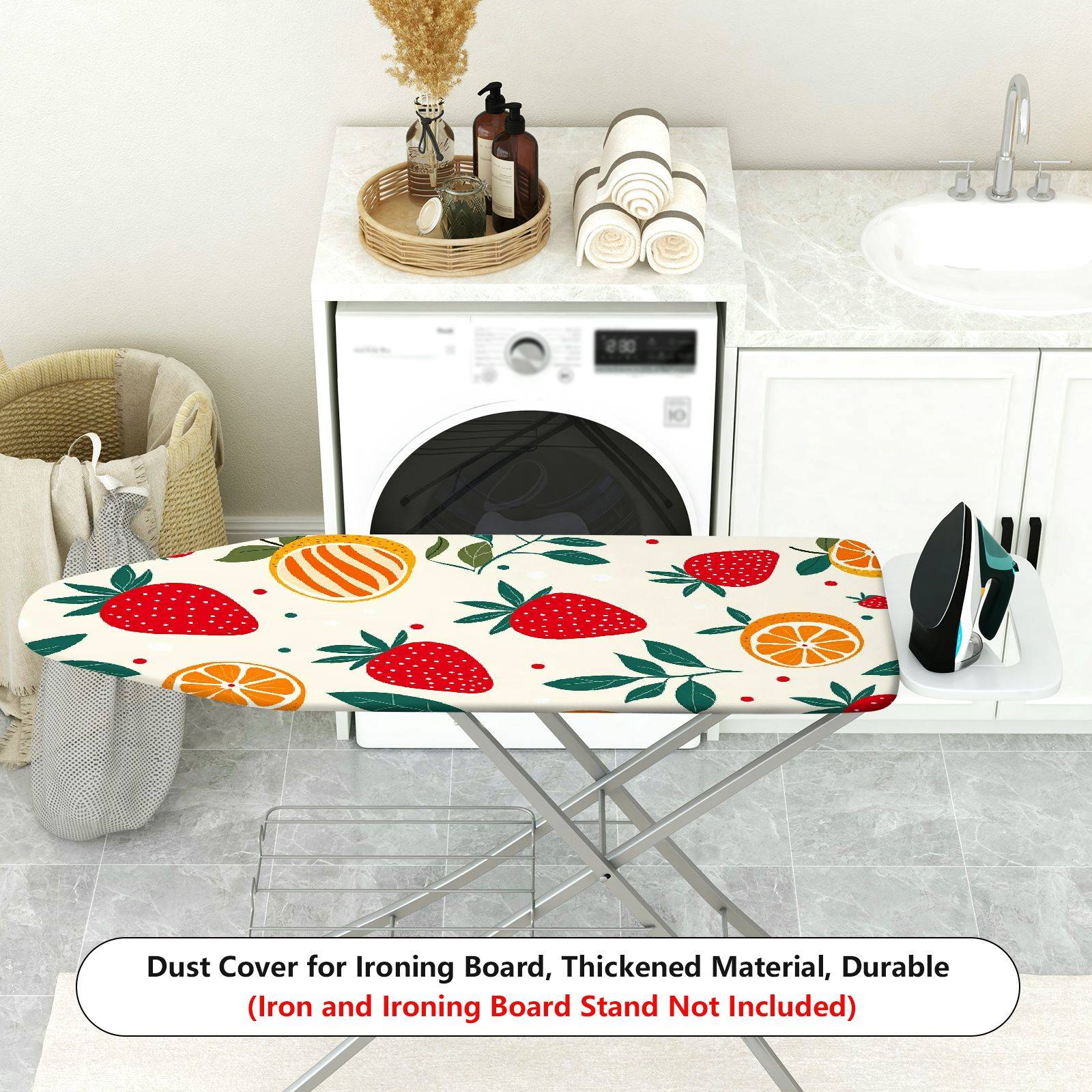 1-Piece Fruit Strawberry Orange Pattern  Ironing Board Cover, Universal Size, Without Board