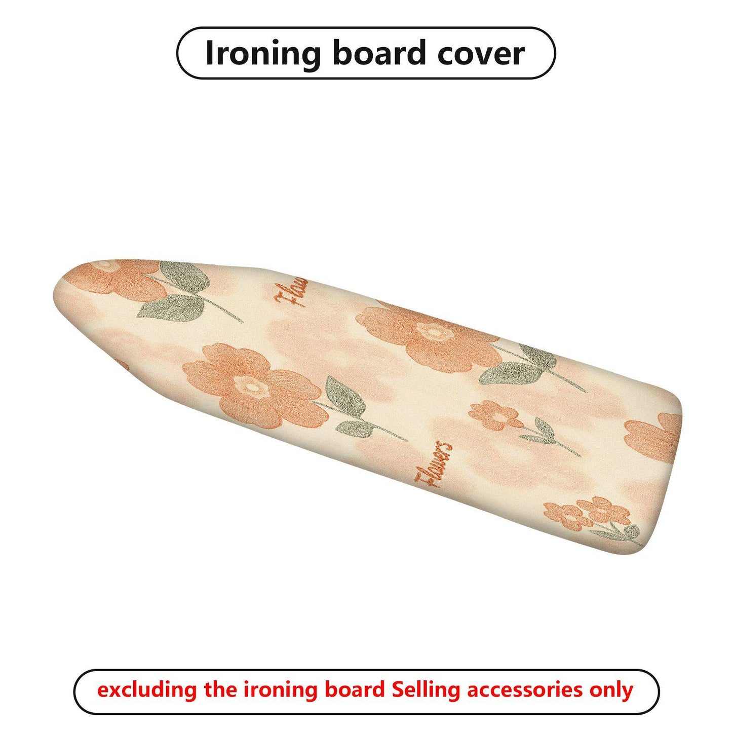1-Piece Floral Pattern Beige Orange  Ironing Board Cover, Universal Size, Without Board