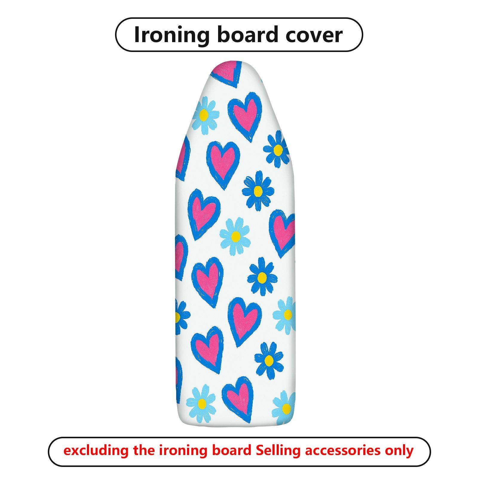 1-Piece Heart Floral Cute  Ironing Board Cover, Universal Size, Without Board