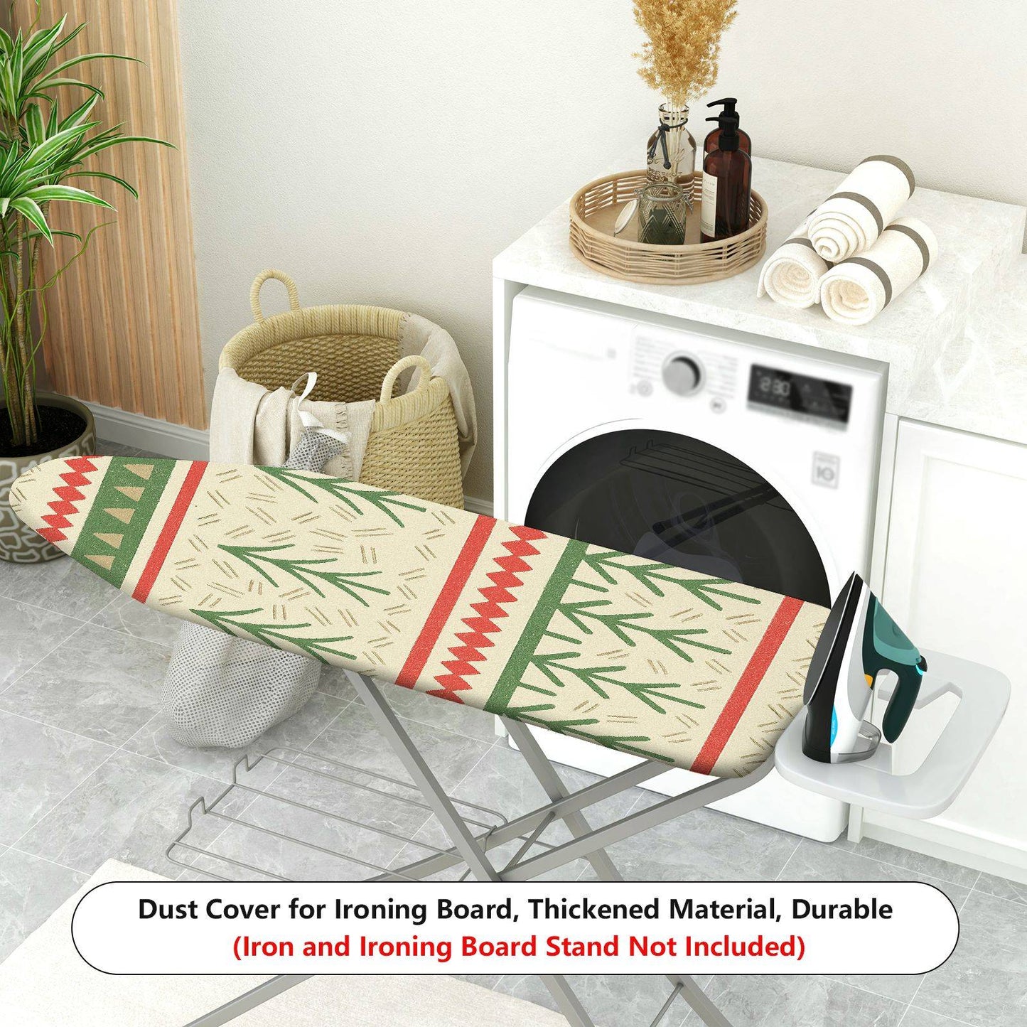 1-Piece Christmas Festive Geometric Tree  Ironing Board Cover, Universal Size, Without Board