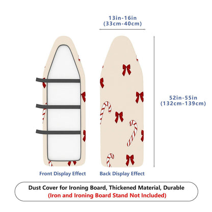 1-Piece Christmas Candy Cane Bow Holiday  Ironing Board Cover, Universal Size, Without Board