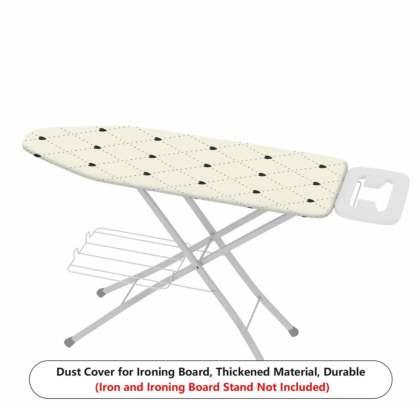 1-Piece Heart Pattern Diamond Design Beige  Ironing Board Cover, Universal Size, Without Board