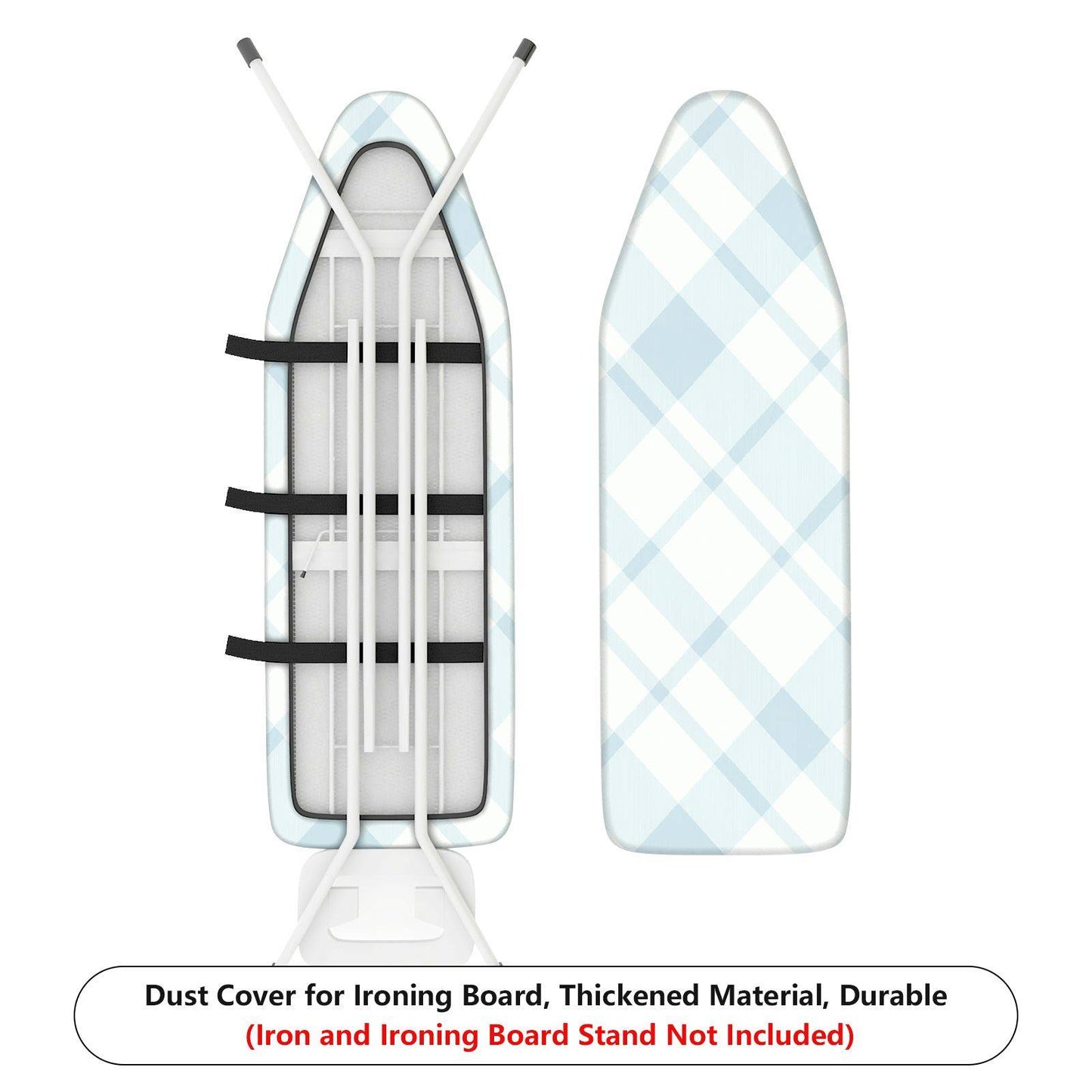 1-Piece Diamond Checkered Blue Plaid Minimalist  Ironing Board Cover, Universal Size, Without Board