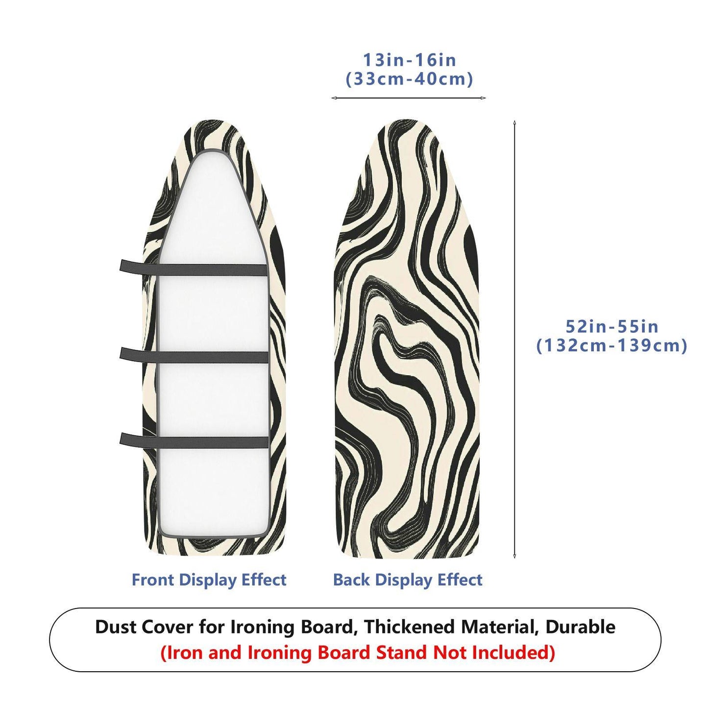 1-Piece Abstract Black White Geometric  Ironing Board Cover, Universal Size, Without Board