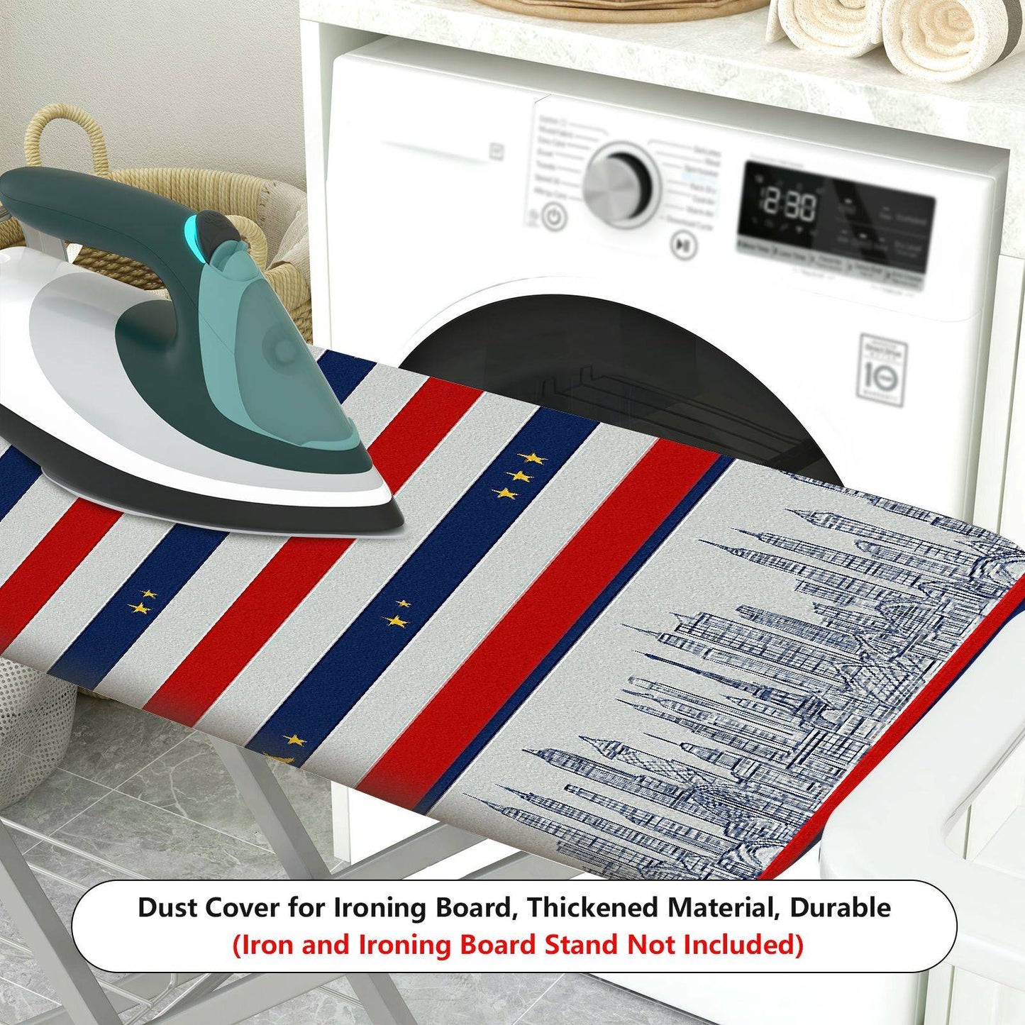 1-Piece American Stars Stripes City  Ironing Board Cover, Universal Size, Without Board