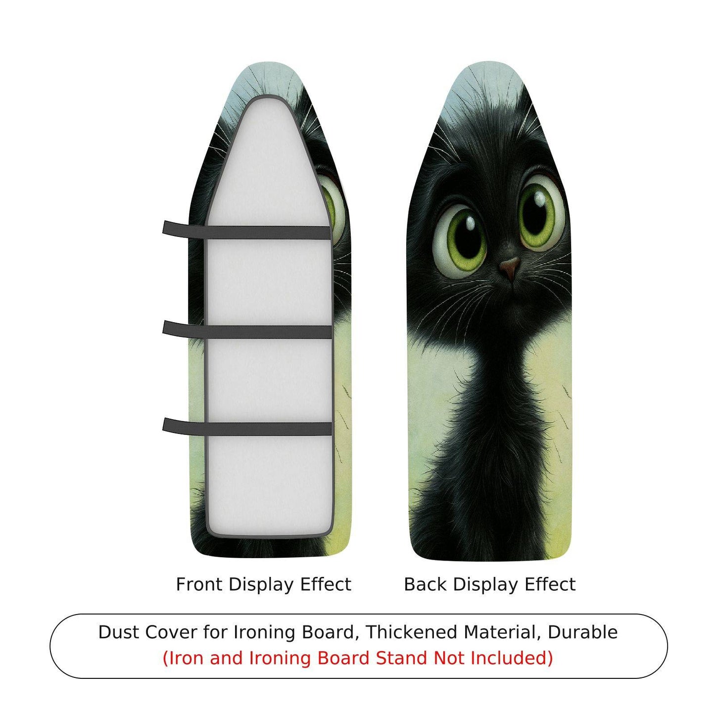 1-Piece Black Cat Green Eyes Cute  Ironing Board Cover, Universal Size, Without Board