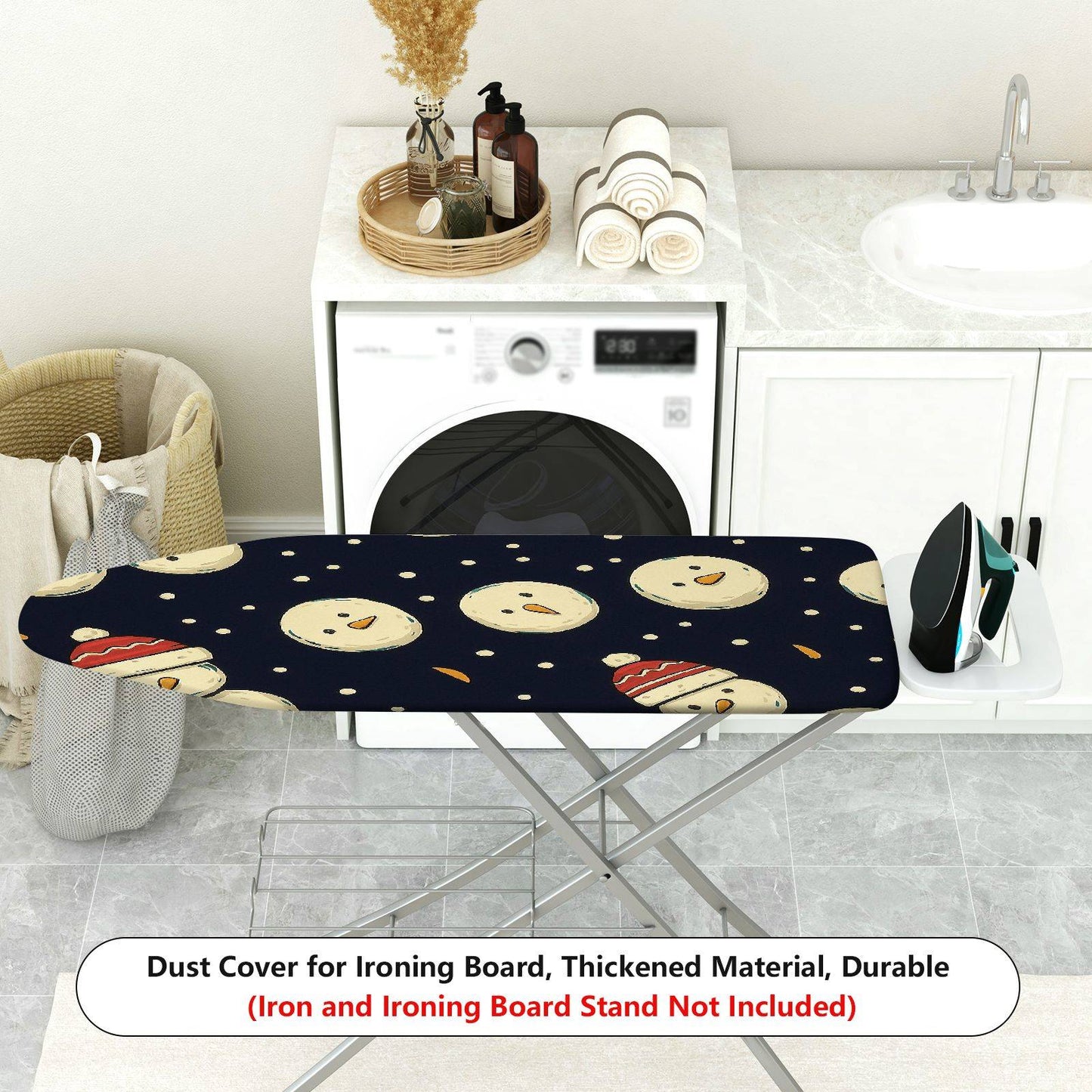 1-Piece Snowman Hat Christmas  Ironing Board Cover, Universal Size, Without Board