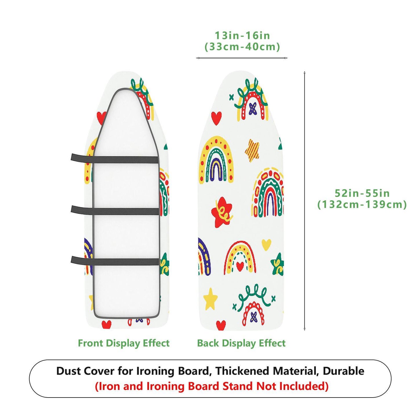 1-Piece Rainbow Star Heart  Ironing Board Cover, Universal Size, Without Board