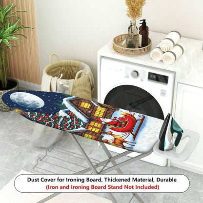 1-Piece Christmas Tree Santa Moon  Ironing Board Cover, Universal Size, Without Board