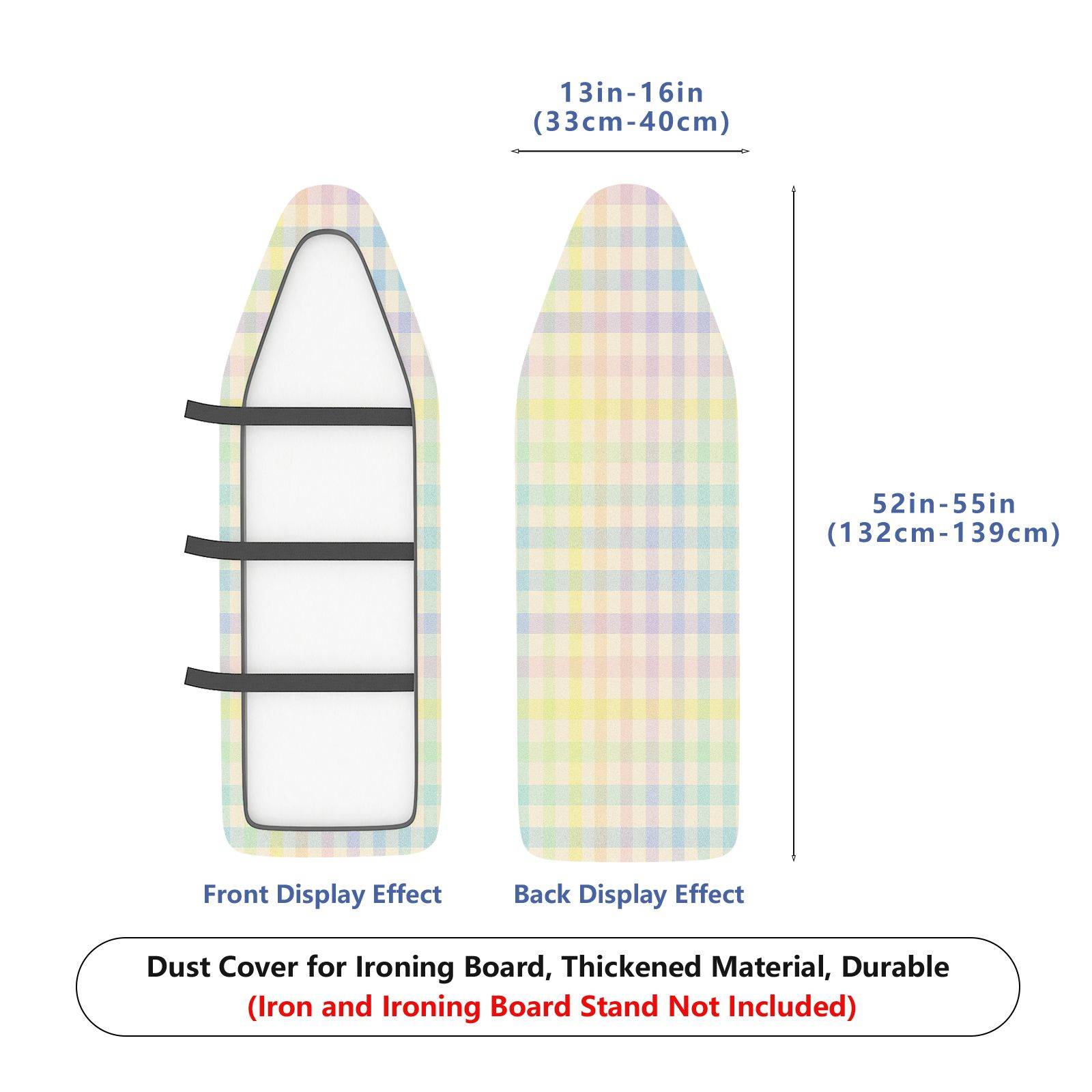 1-Piece Pastel Plaid Colorful Checkered Pattern  Ironing Board Cover, Universal Size, Without Board