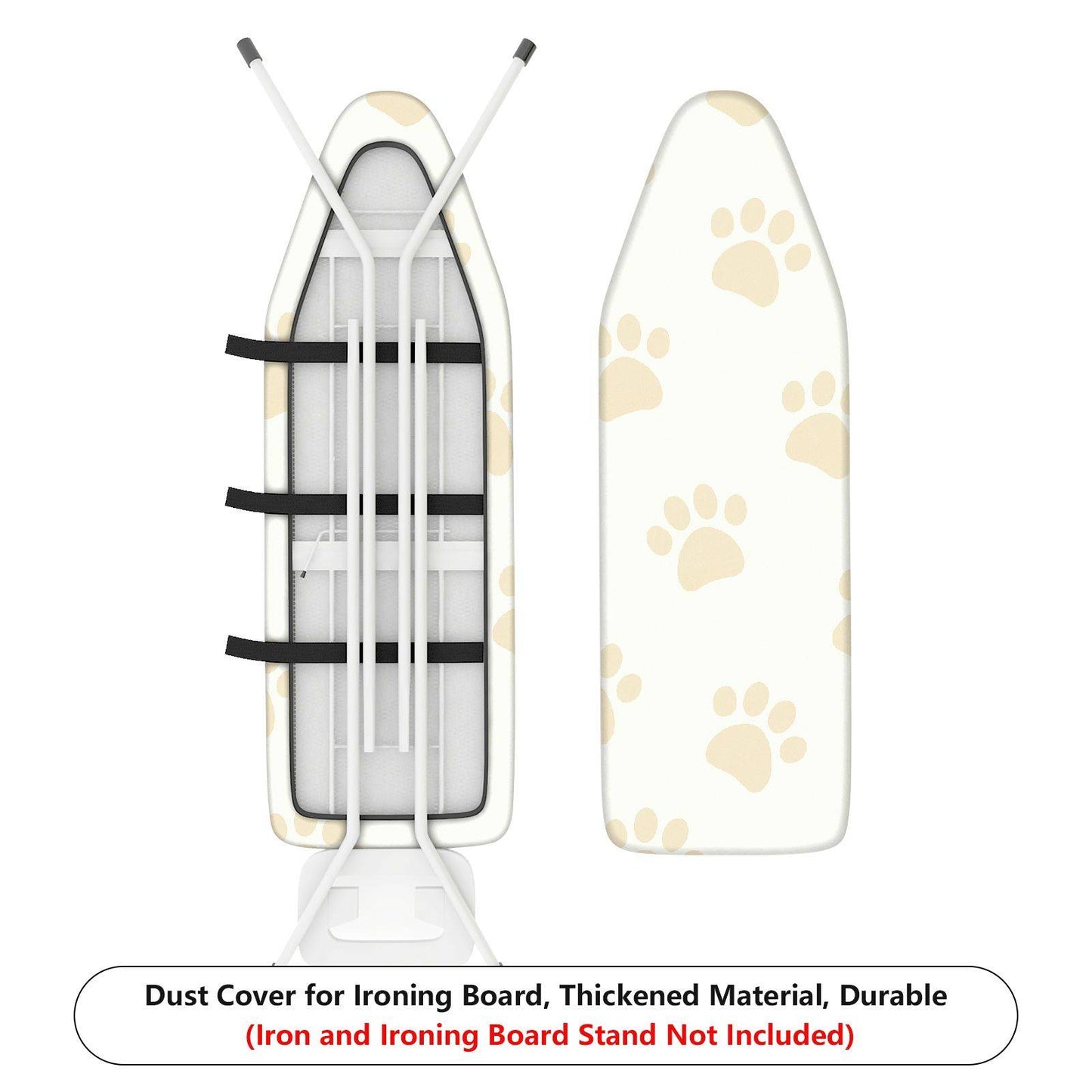 1-Piece Cute Paw Print Beige Minimalist  Ironing Board Cover, Universal Size, Without Board