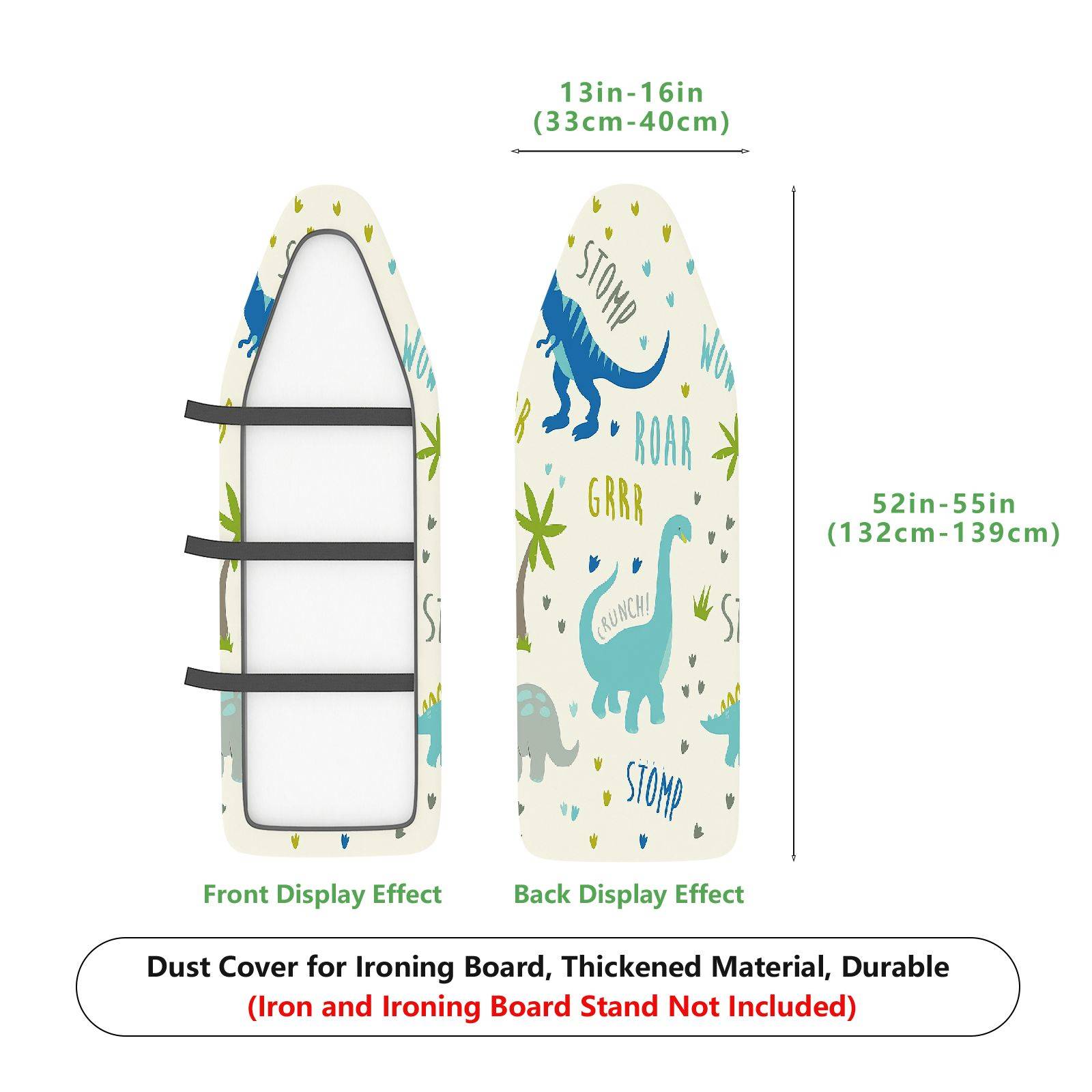 1-Piece Dinosaur  Fun  Ironing Board Cover, Universal Size, Without Board