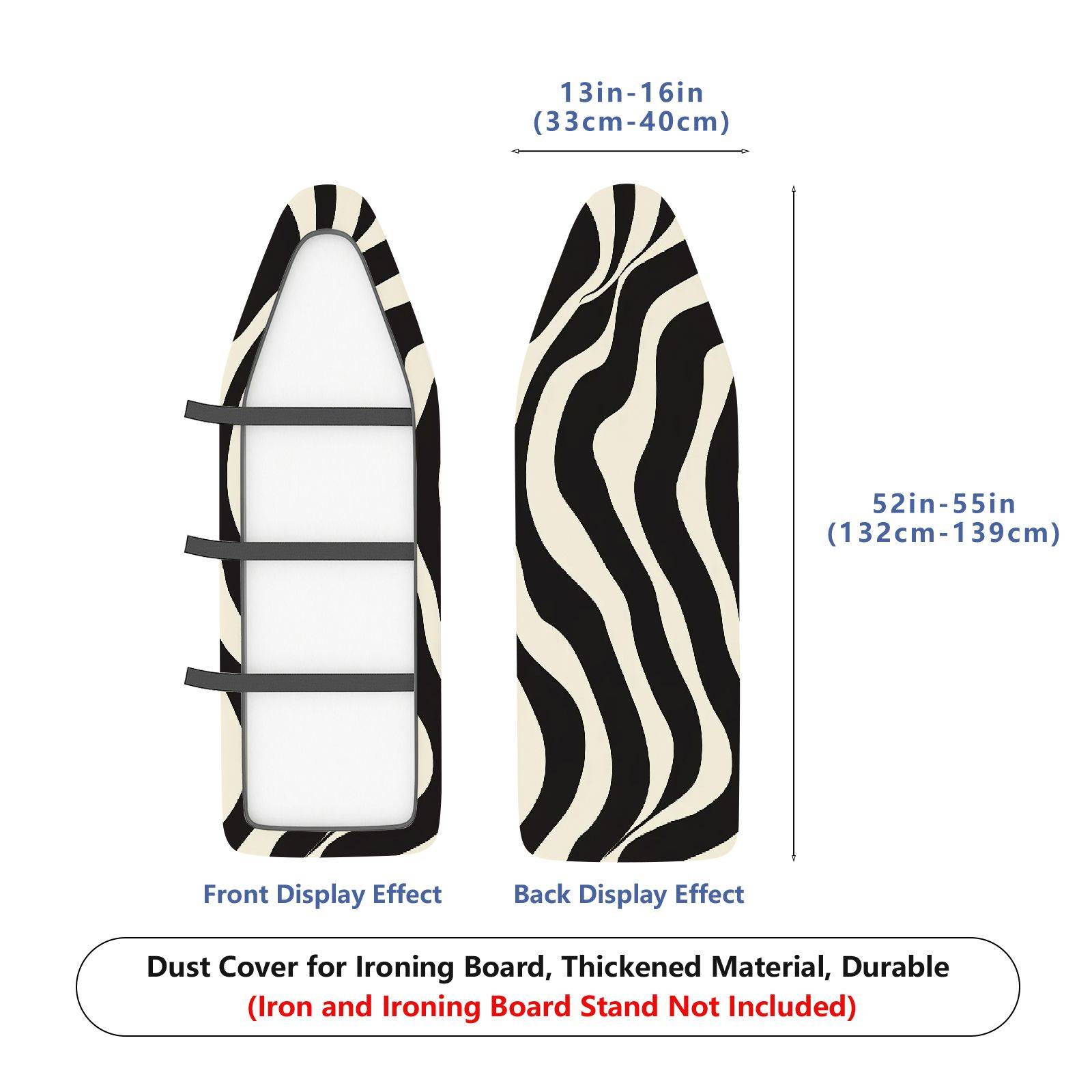1-Piece Zebra Pattern Black White  Ironing Board Cover, Universal Size, Without Board