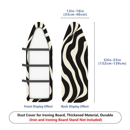 1-Piece Zebra Pattern Black White  Ironing Board Cover, Universal Size, Without Board