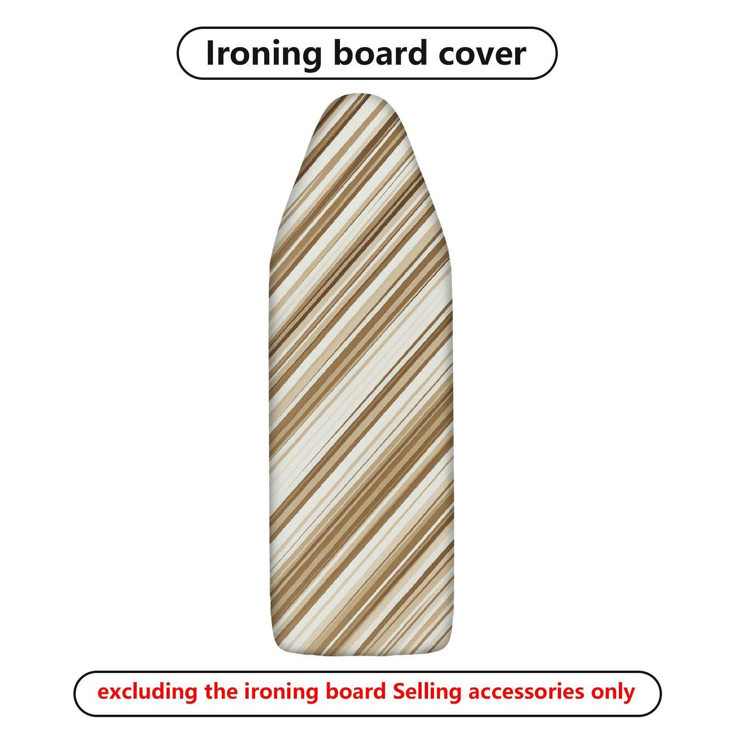 1-Piece Striped Beige Brown Pattern  Ironing Board Cover, Universal Size, Without Board