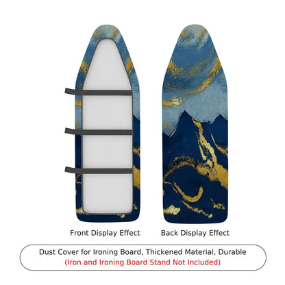 1-Piece Abstract Marble Gold Blue  Ironing Board Cover, Universal Size, Without Board