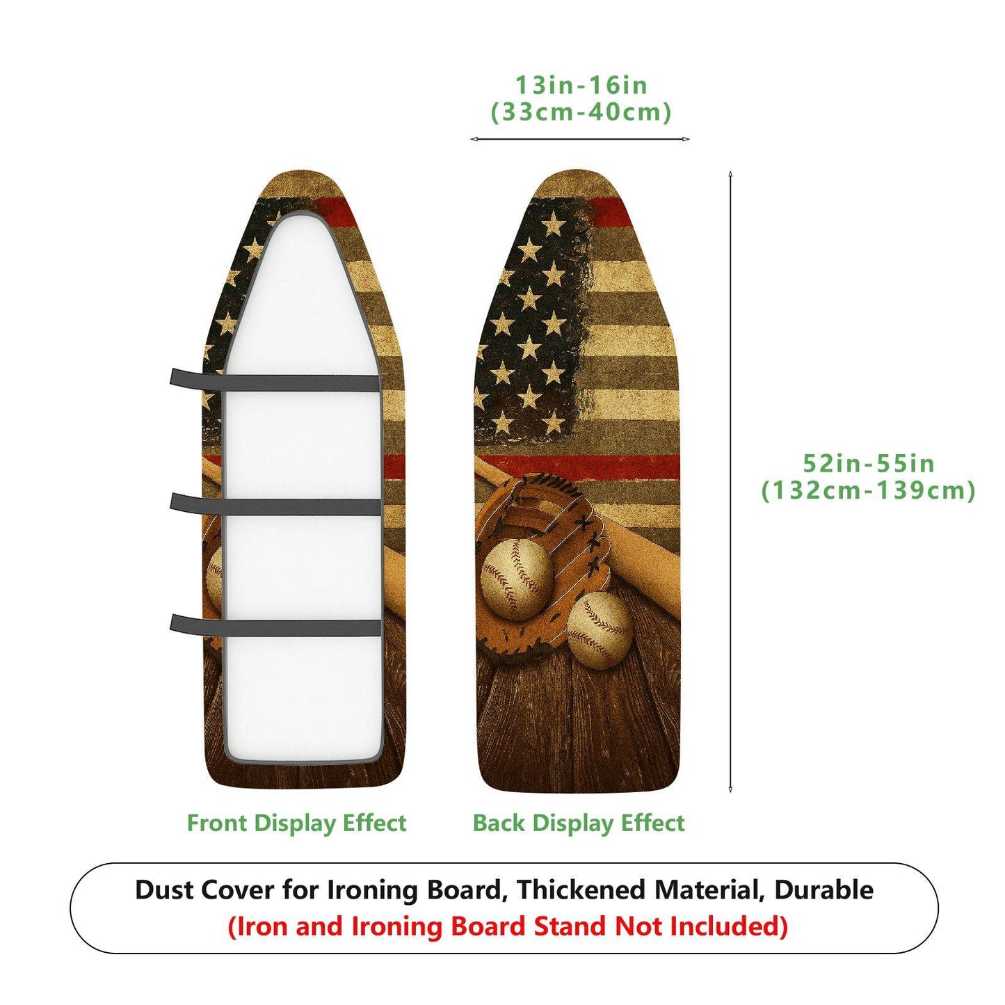 1-Piece American Flag Baseball Glove Sports  Ironing Board Cover, Universal Size, Without Board