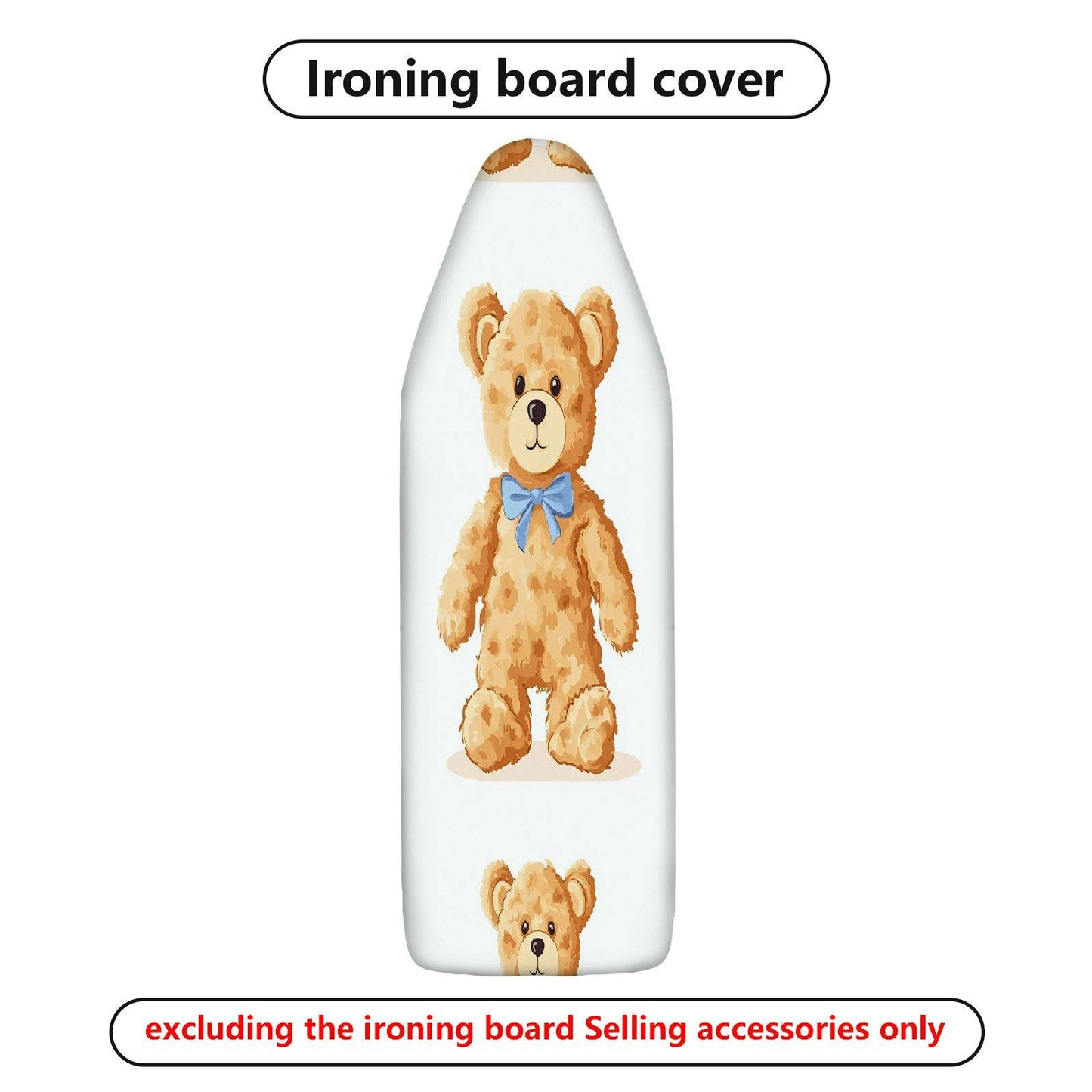 1-Piece Teddy Bear Bow Cute  Ironing Board Cover, Universal Size, Without Board