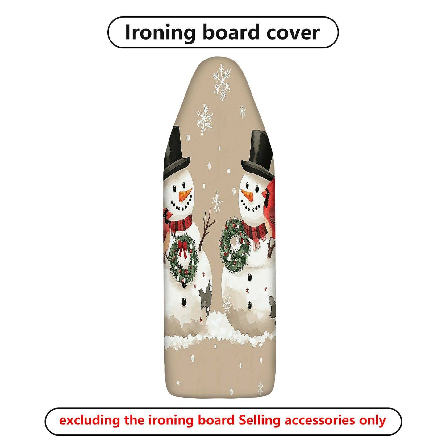 1-Piece Snowman Christmas Festive  Ironing Board Cover, Universal Size, Without Board