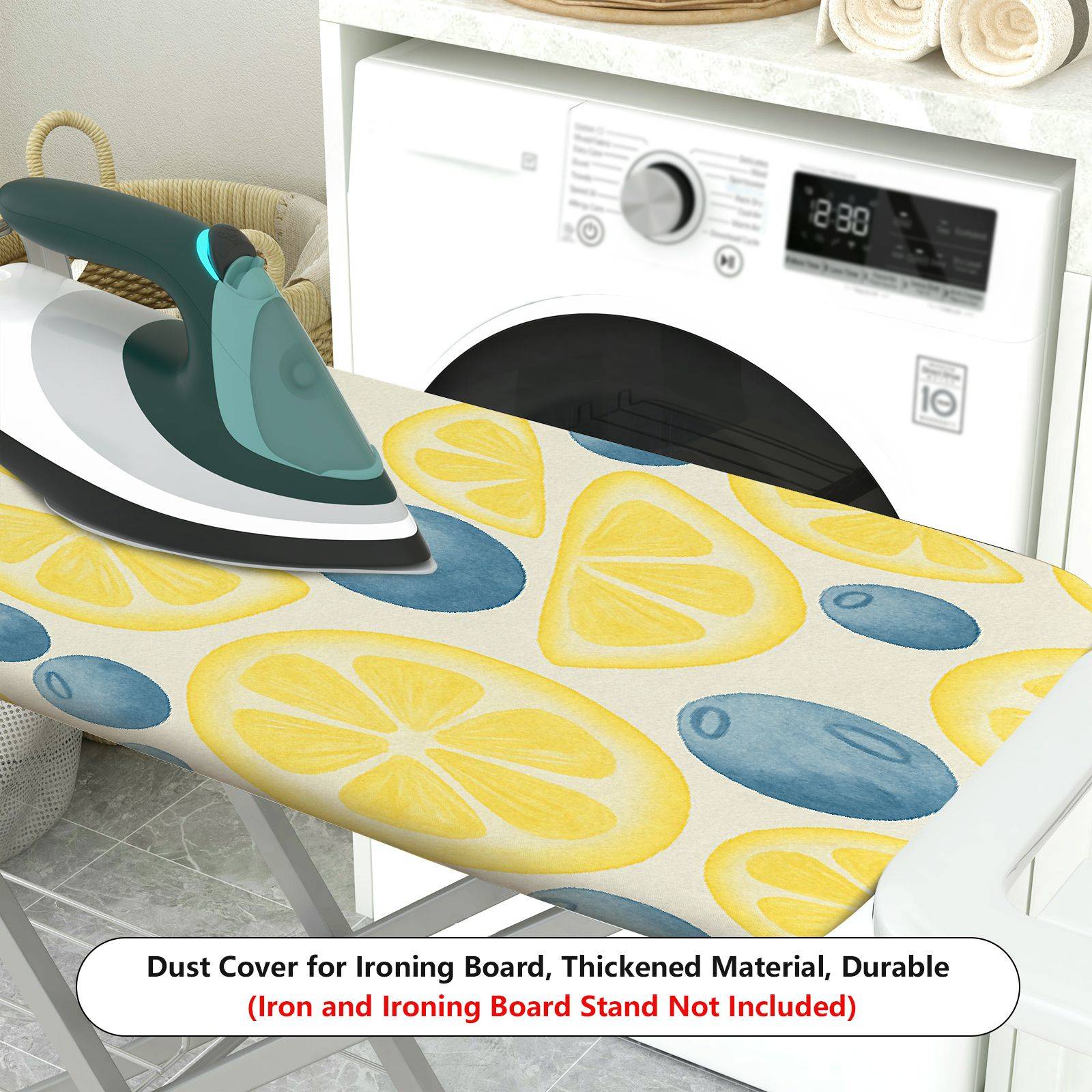 1-Piece Fruit Pattern Lemon Blueberry  Ironing Board Cover, Universal Size, Without Board