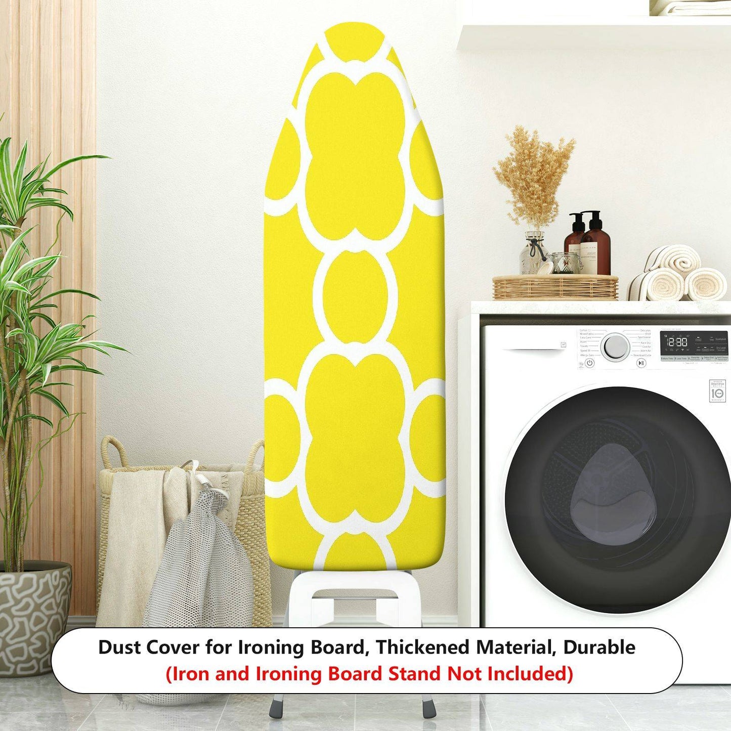 1-Piece Yellow Floral Pattern Style Decorative  Ironing Board Cover, Universal Size, Without Board