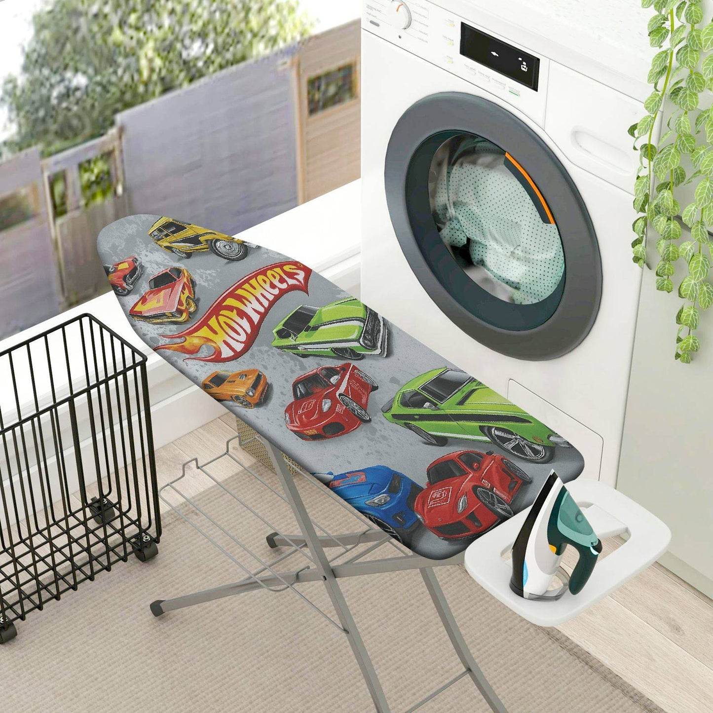 1-Piece Race Cars Colorful Fun  Ironing Board Cover, Universal Size, Without Board