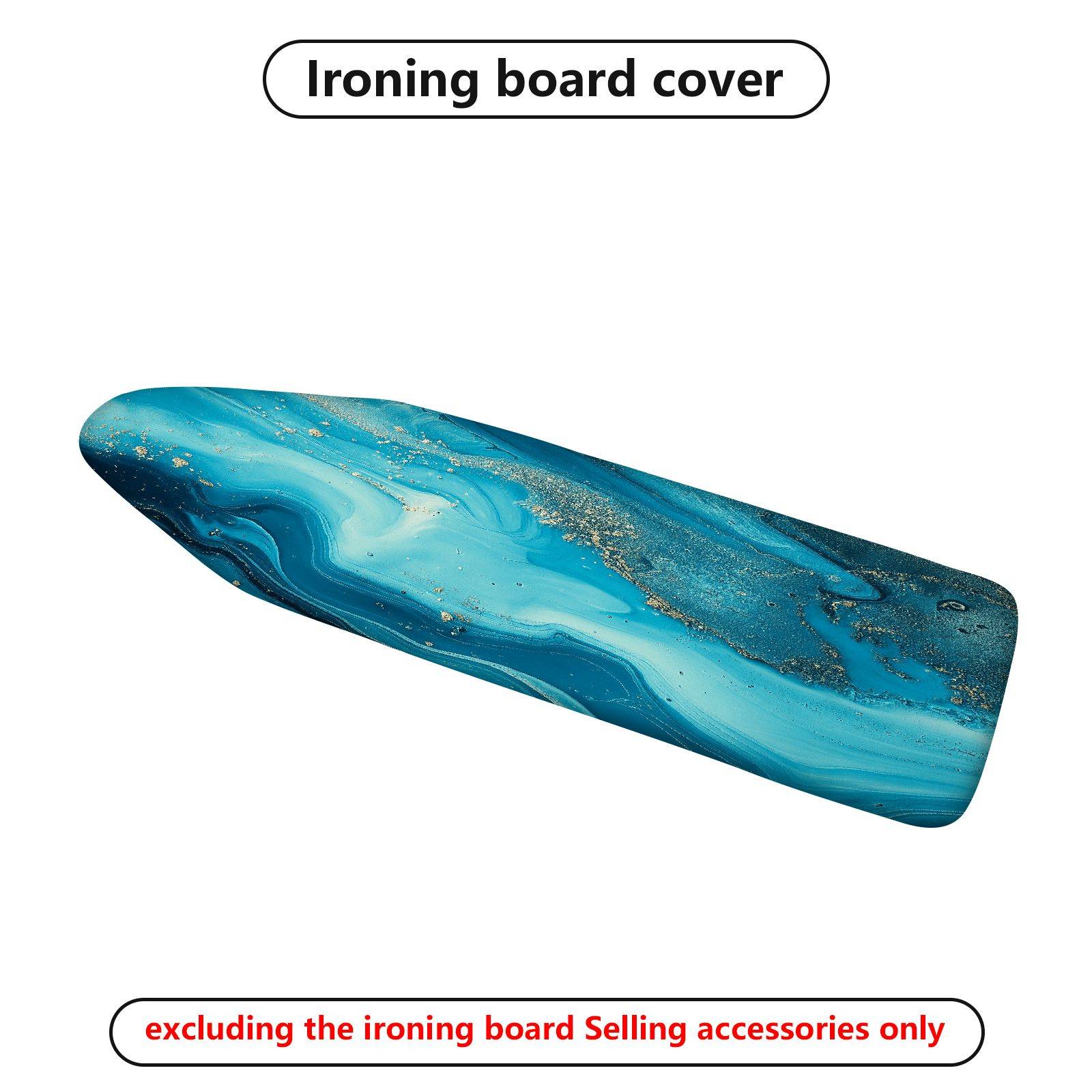 1-Piece Abstract Blue Marble Glitter  Ironing Board Cover, Universal Size, Without Board