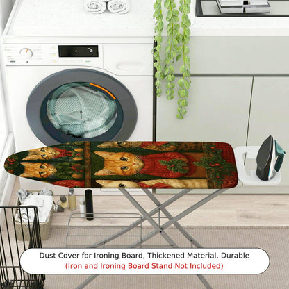 1-Piece Christmas Cat Vintage  Ironing Board Cover, Universal Size, Without Board