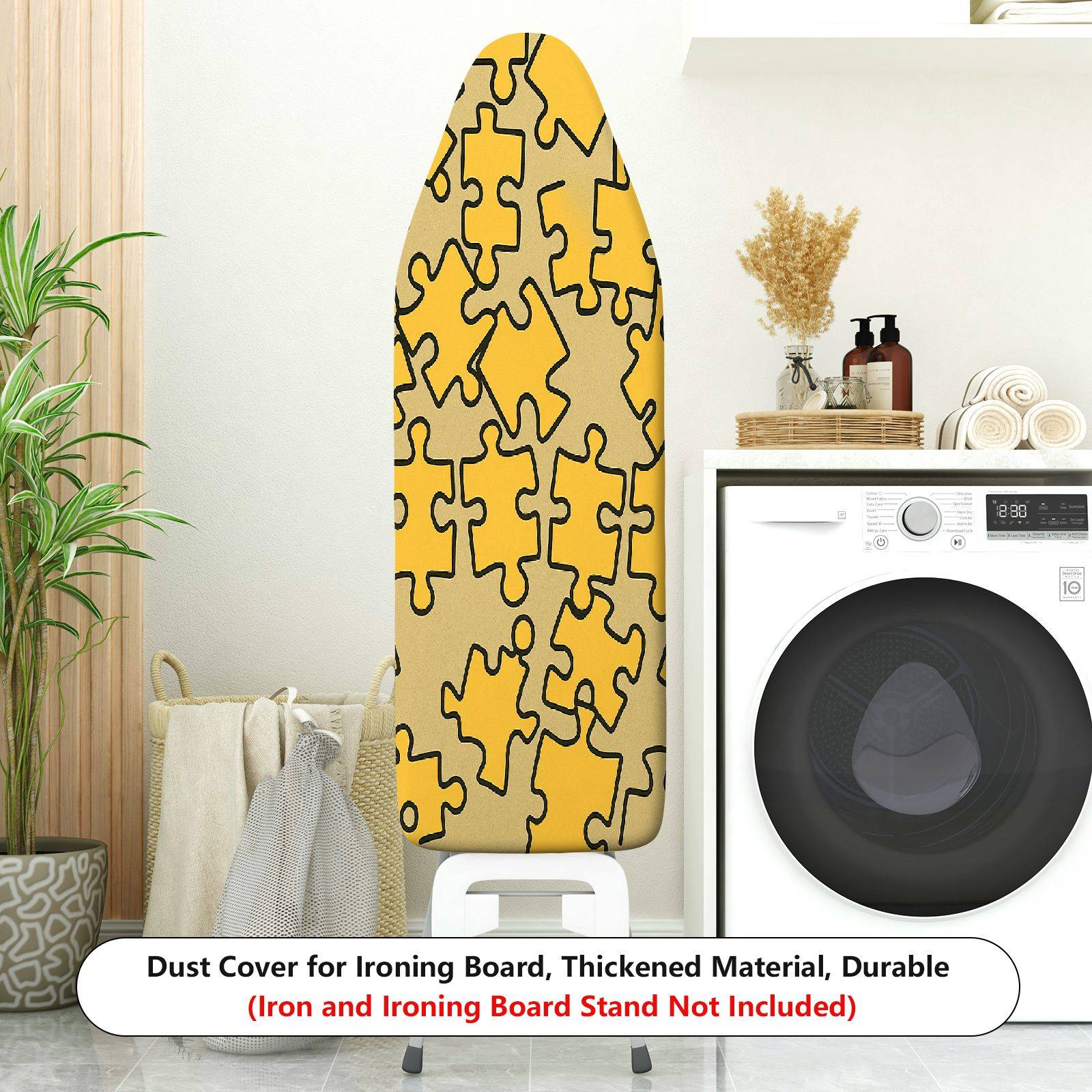 1-Piece Puzzle Yellow Fun  Ironing Board Cover, Universal Size, Without Board