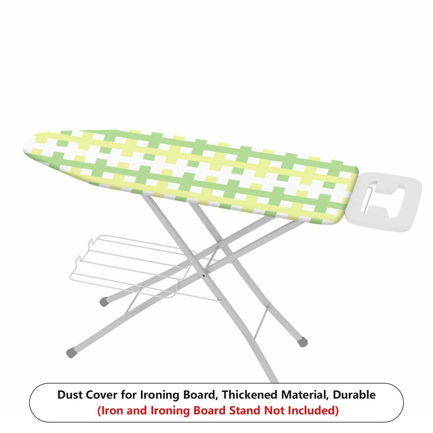 1-Piece Plaid Pattern Green Yellow Checks  Ironing Board Cover, Universal Size, Without Board